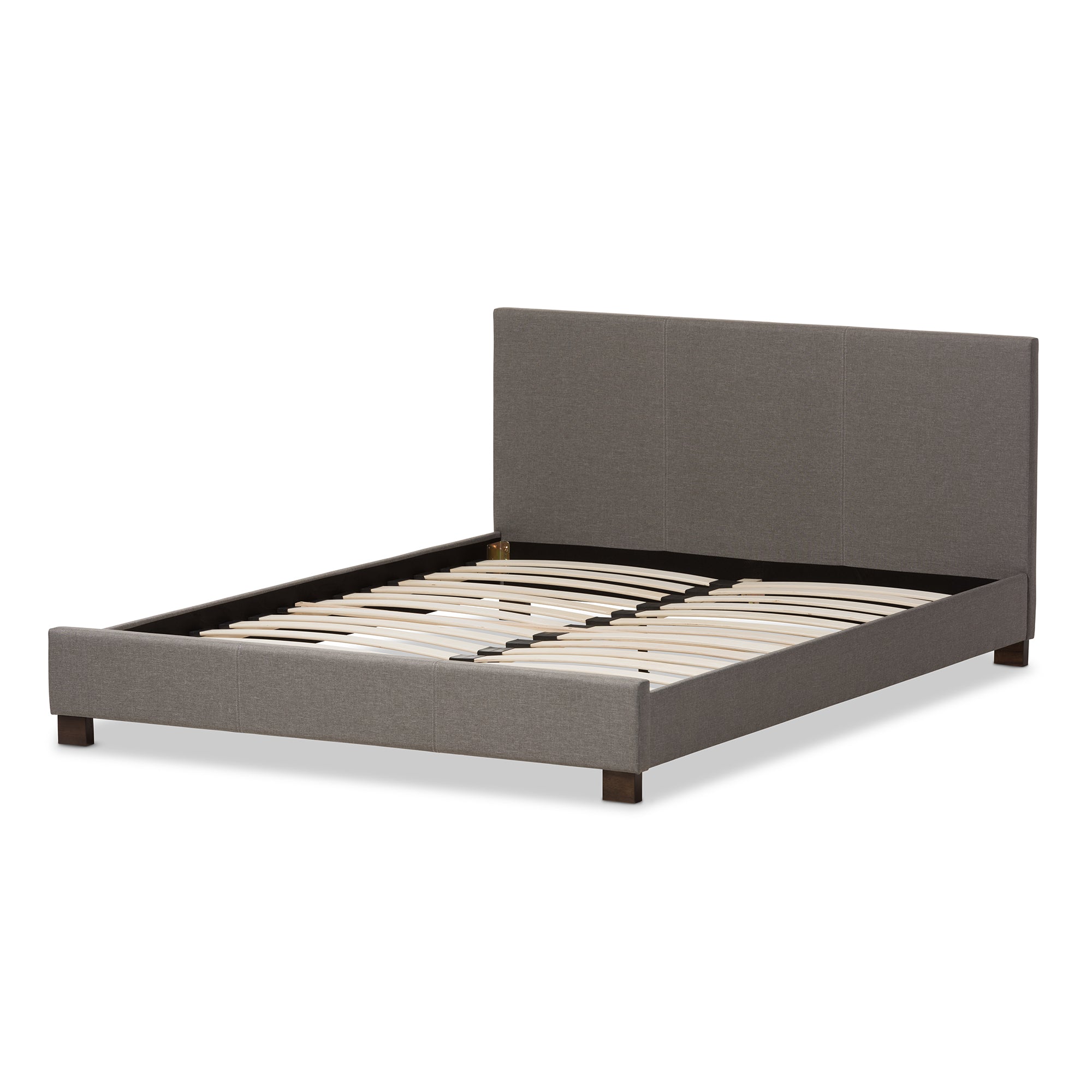 Elizabeth Modern and Contemporary Grey Fabric Upholstered Panel-Stitched Full Size Platform Bed