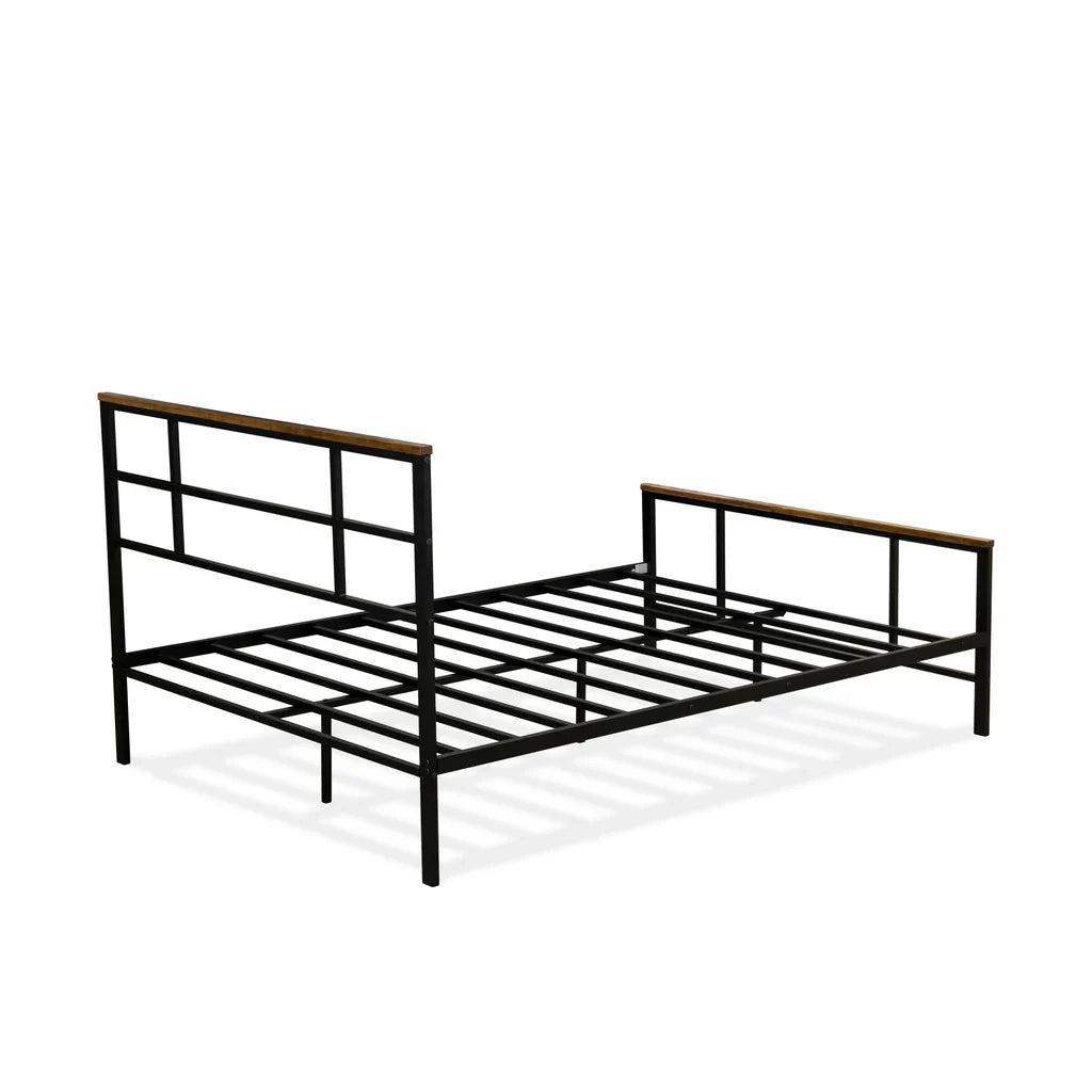 Roldan Ingram Collection Full Size Black Bed Powder Coated Metal Frame with 7 Legs