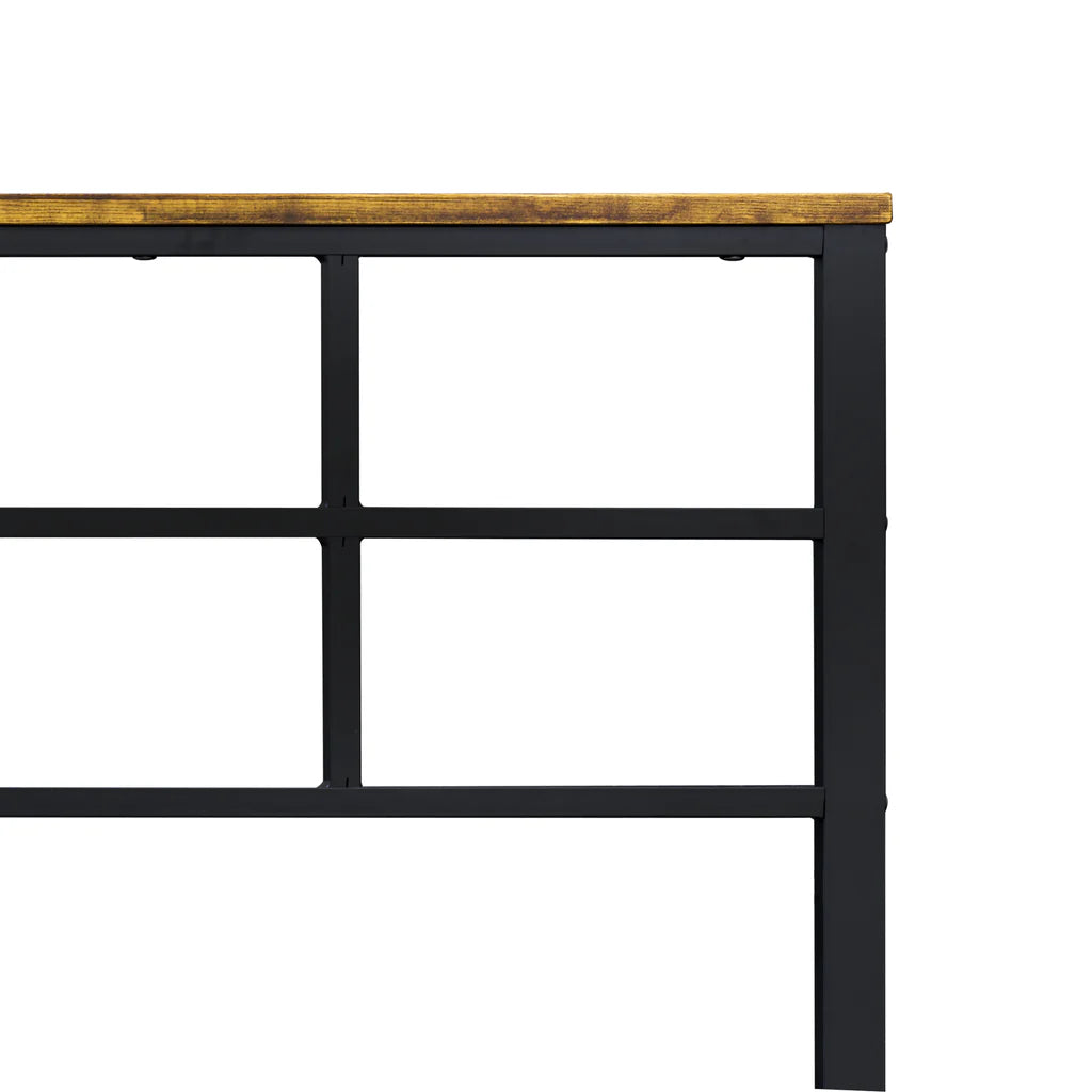 Roldan Ingram Collection Full Size Black Bed – Powder Coated Metal Frame with 7 Legs