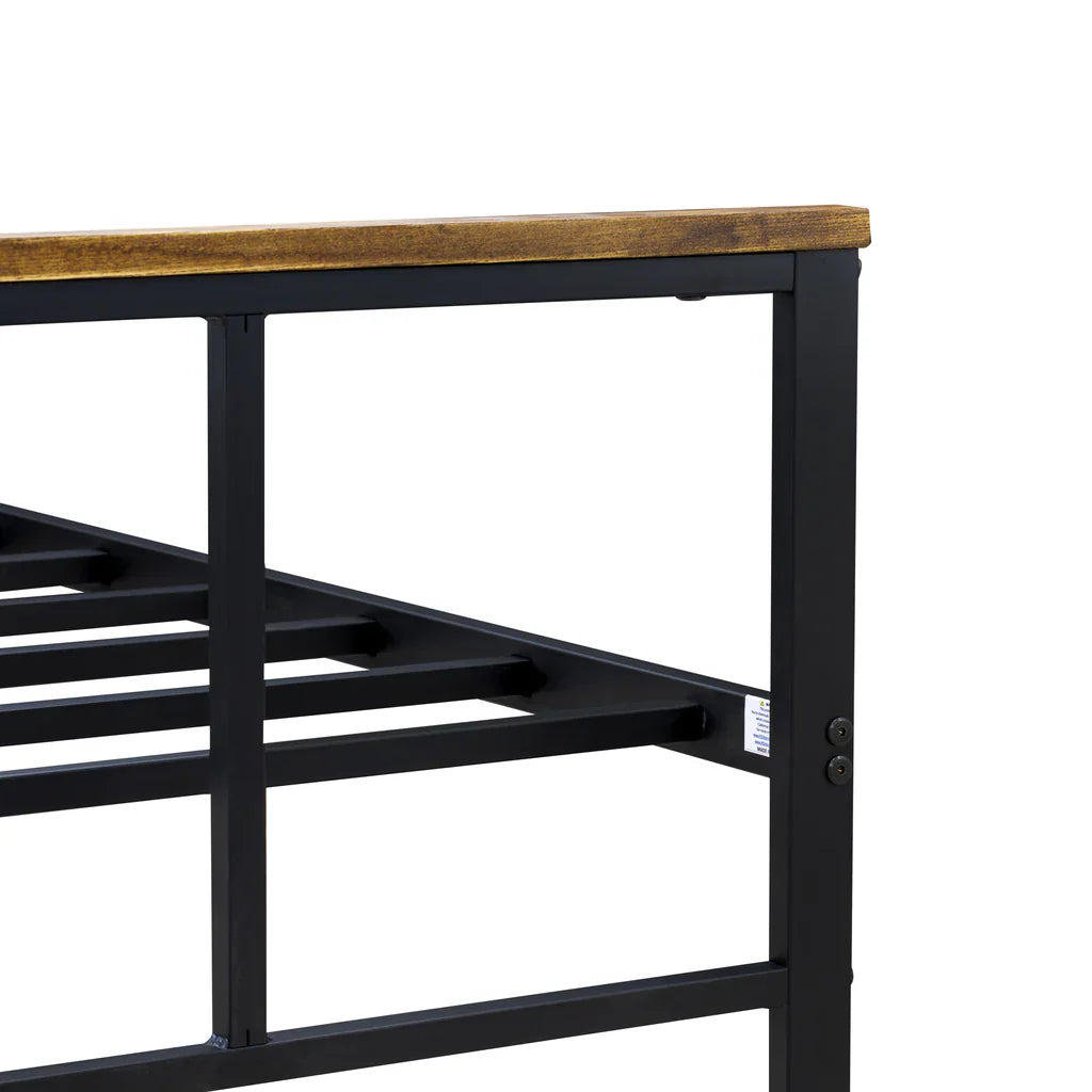 Roldan Ingram Collection Full Size Black Bed Powder Coated Metal Frame with 7 Legs
