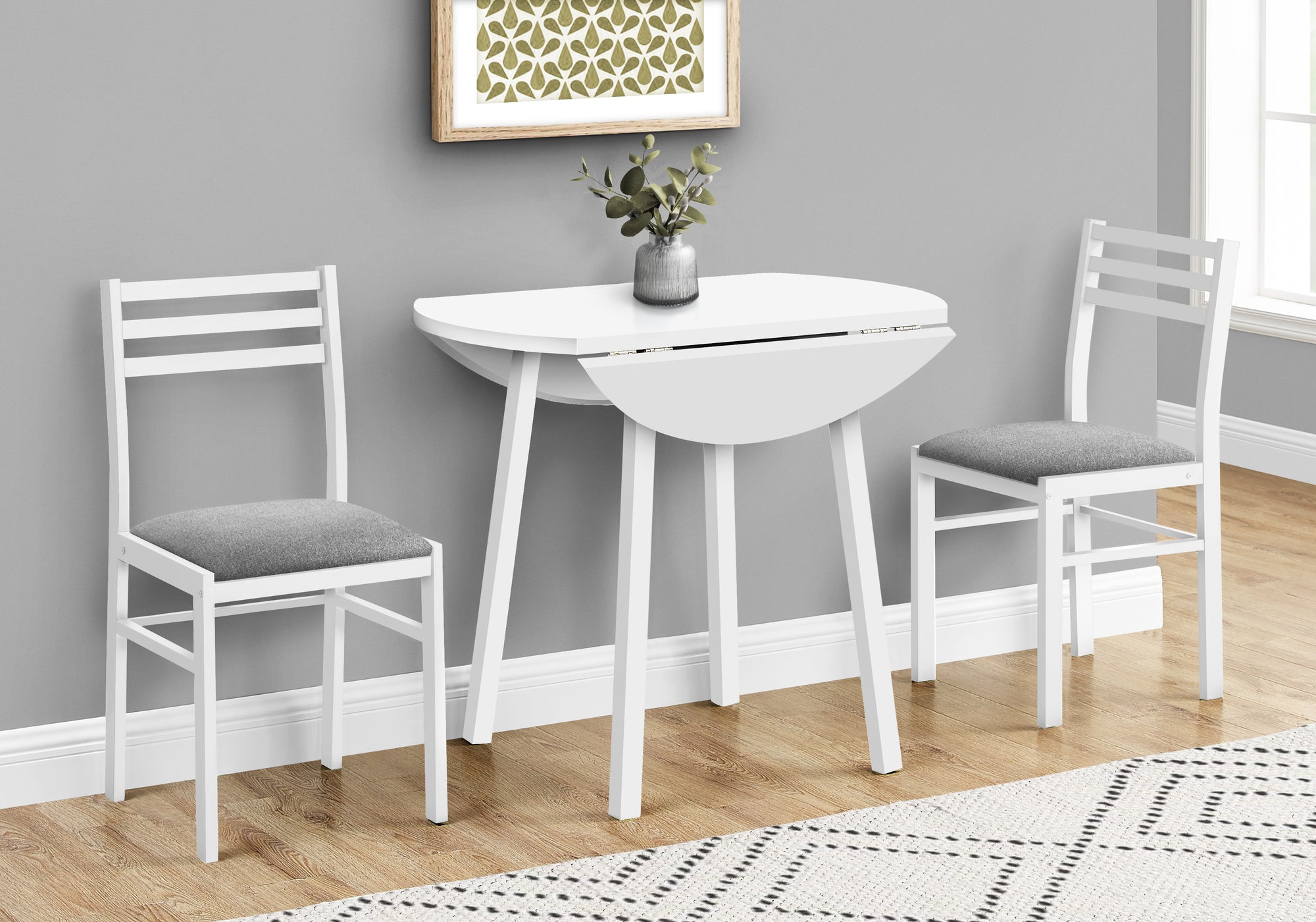 Lamont - Dining Table Set 3pcs Set Small 35" Drop Leaf Kitchen