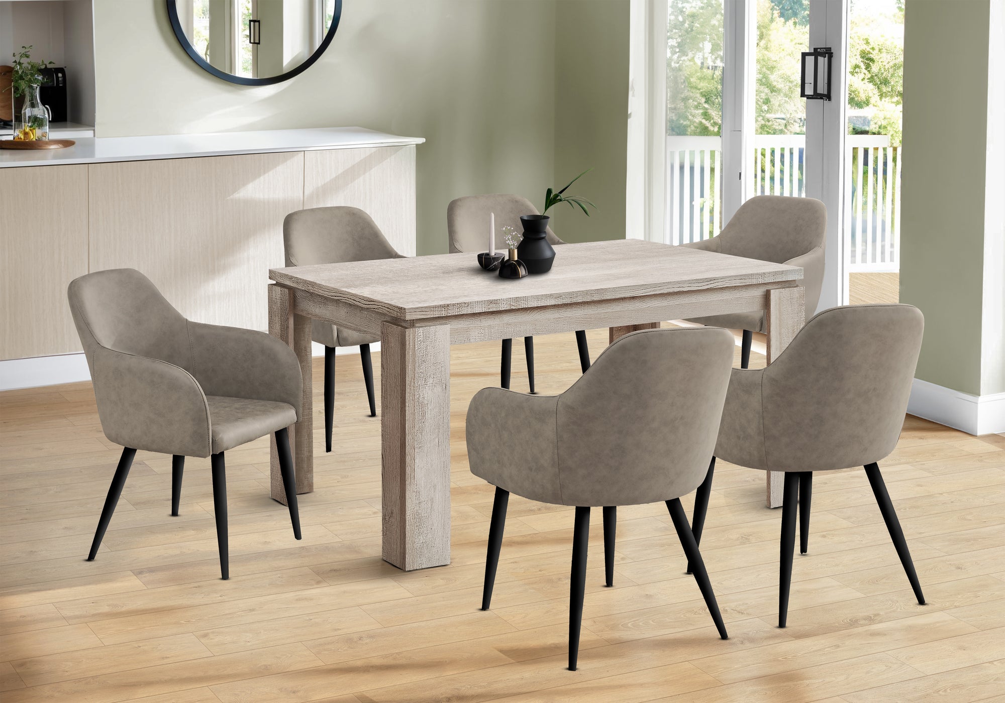 Jewel - Dining Table 60" Rectangular Kitchen Dining Room Beige Laminate Contemporary