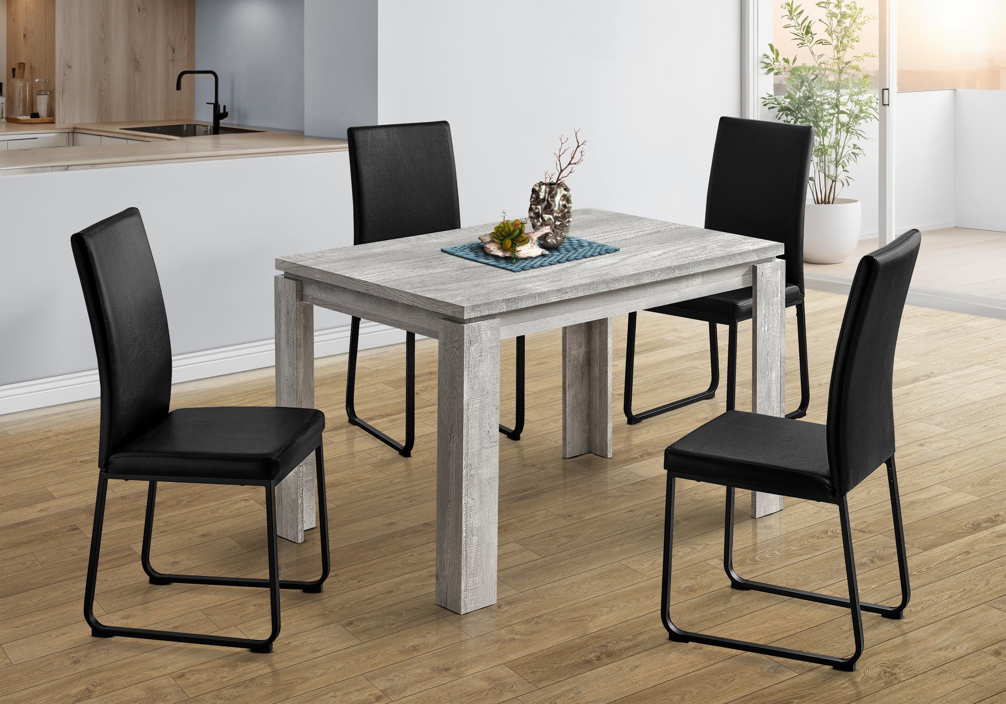 Gable - Dining Table 48" Rectangular Small Kitchen Dining Room Grey Laminate
