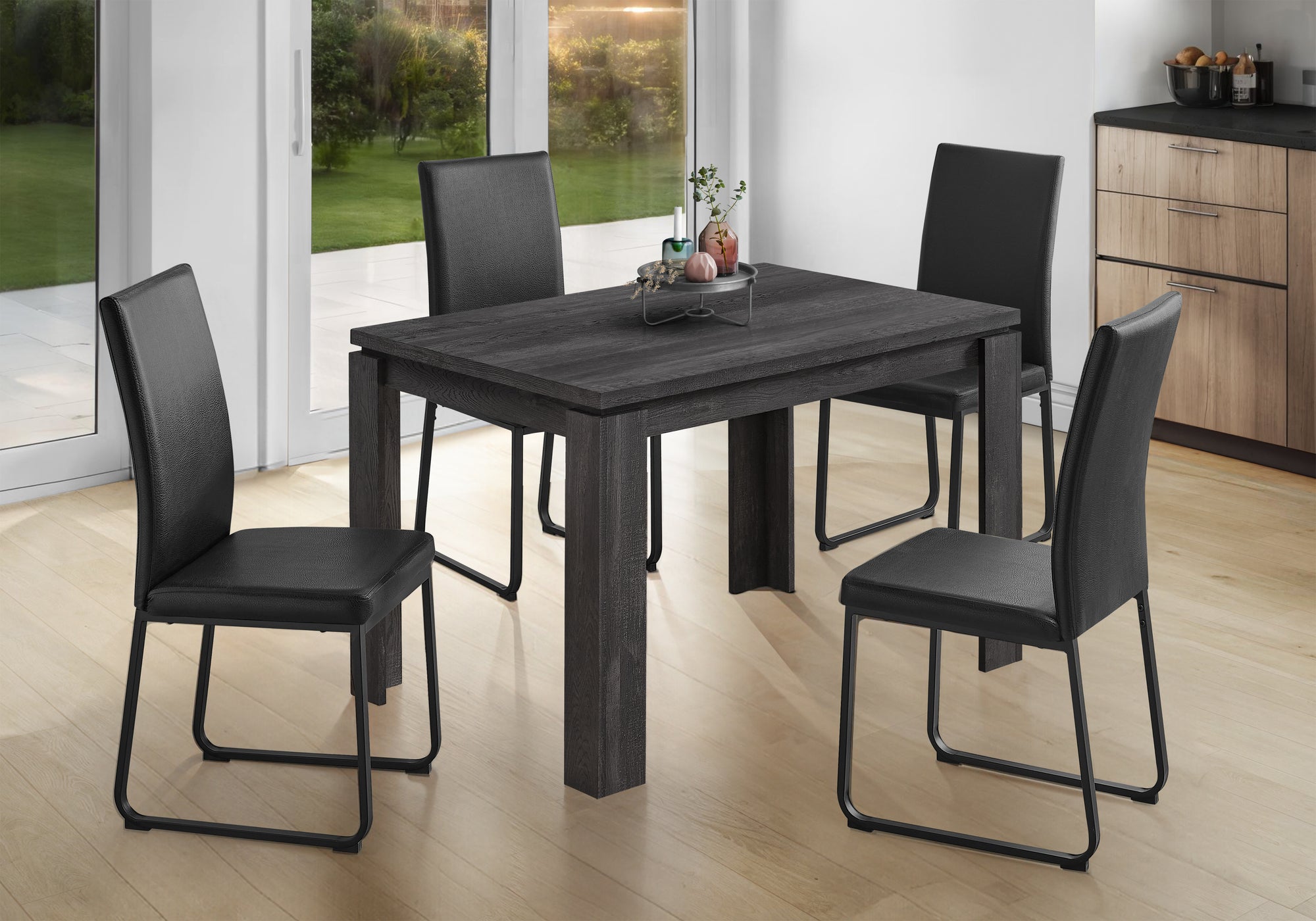Davis - Dining Table 48" Rectangular Small Kitchen Dining Room Black Laminate