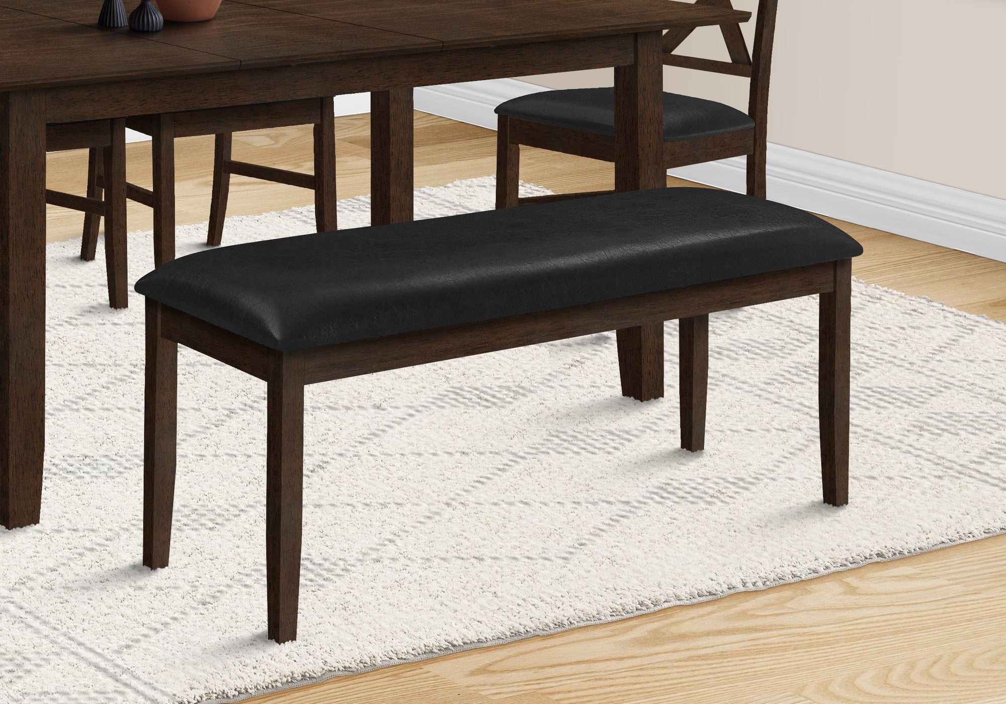 Erik - Bench 48" Rectangular Dining Room Hallway Entryway Upholstered Wood Brown