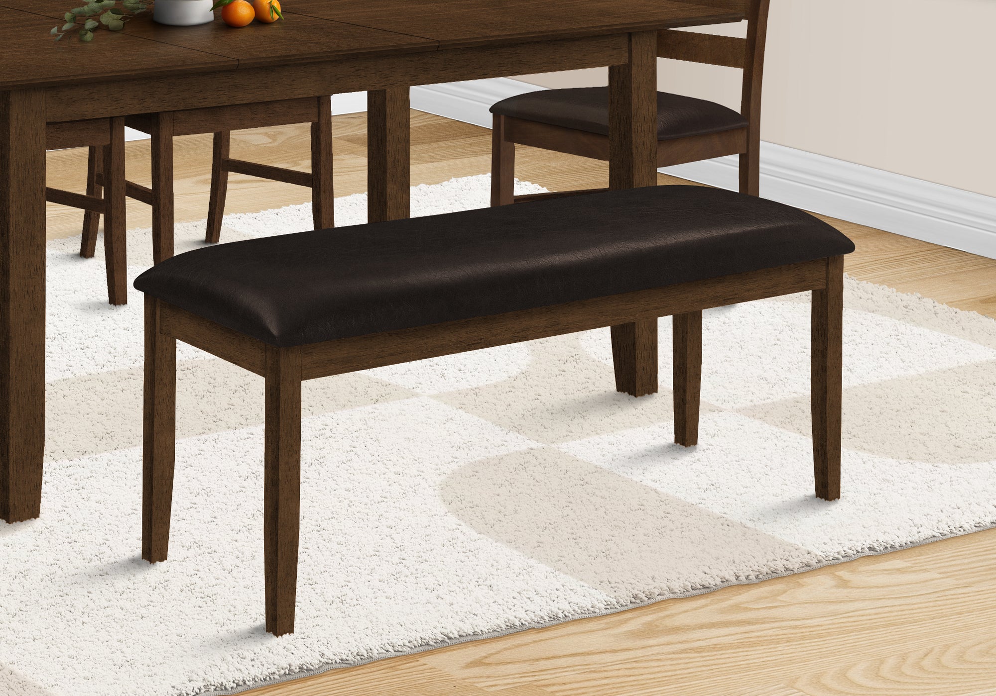 Benson - Bench 48" Rectangular Dining Room Entryway Hallway Kitchen Upholstered Wood