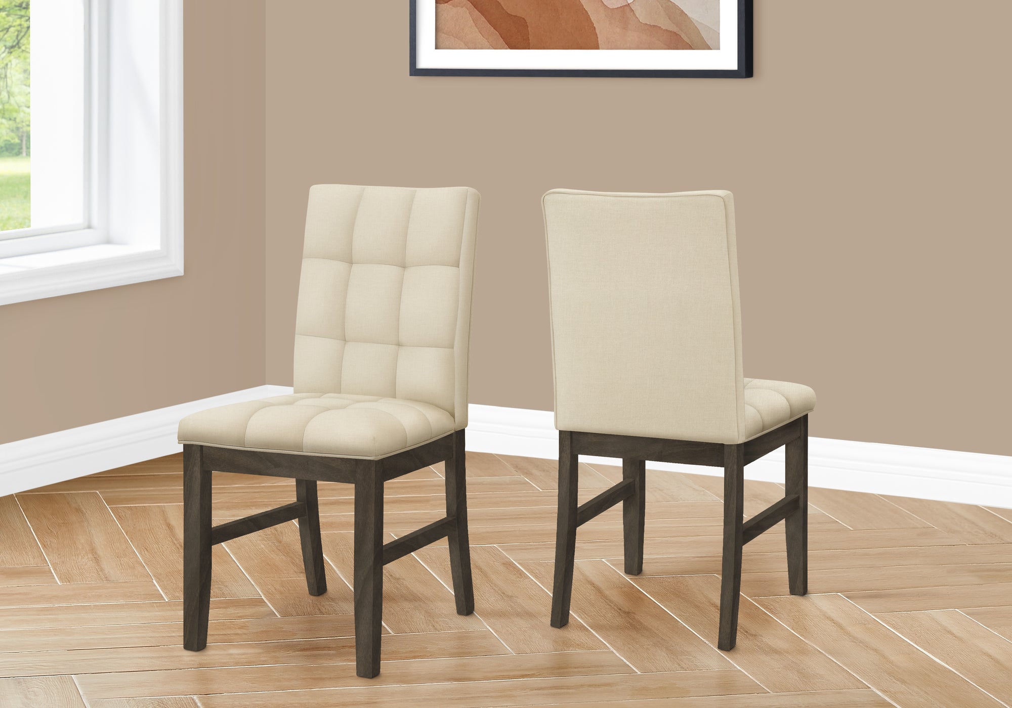 Square - Dining Chair 37" Height Set Of 2 Upholstered Dining Room