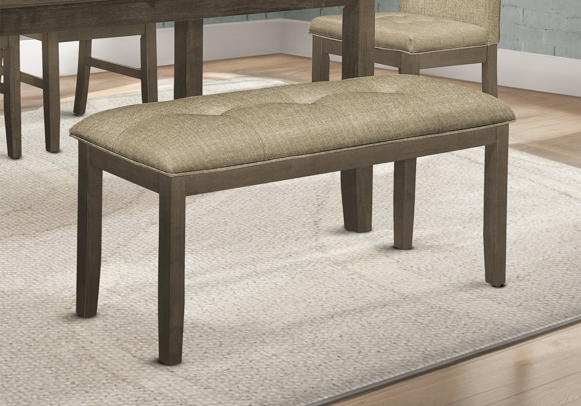 Jake - Bench 44" Rectangular Dining Room Entryway Kitchen Hallway Upholstered Wood