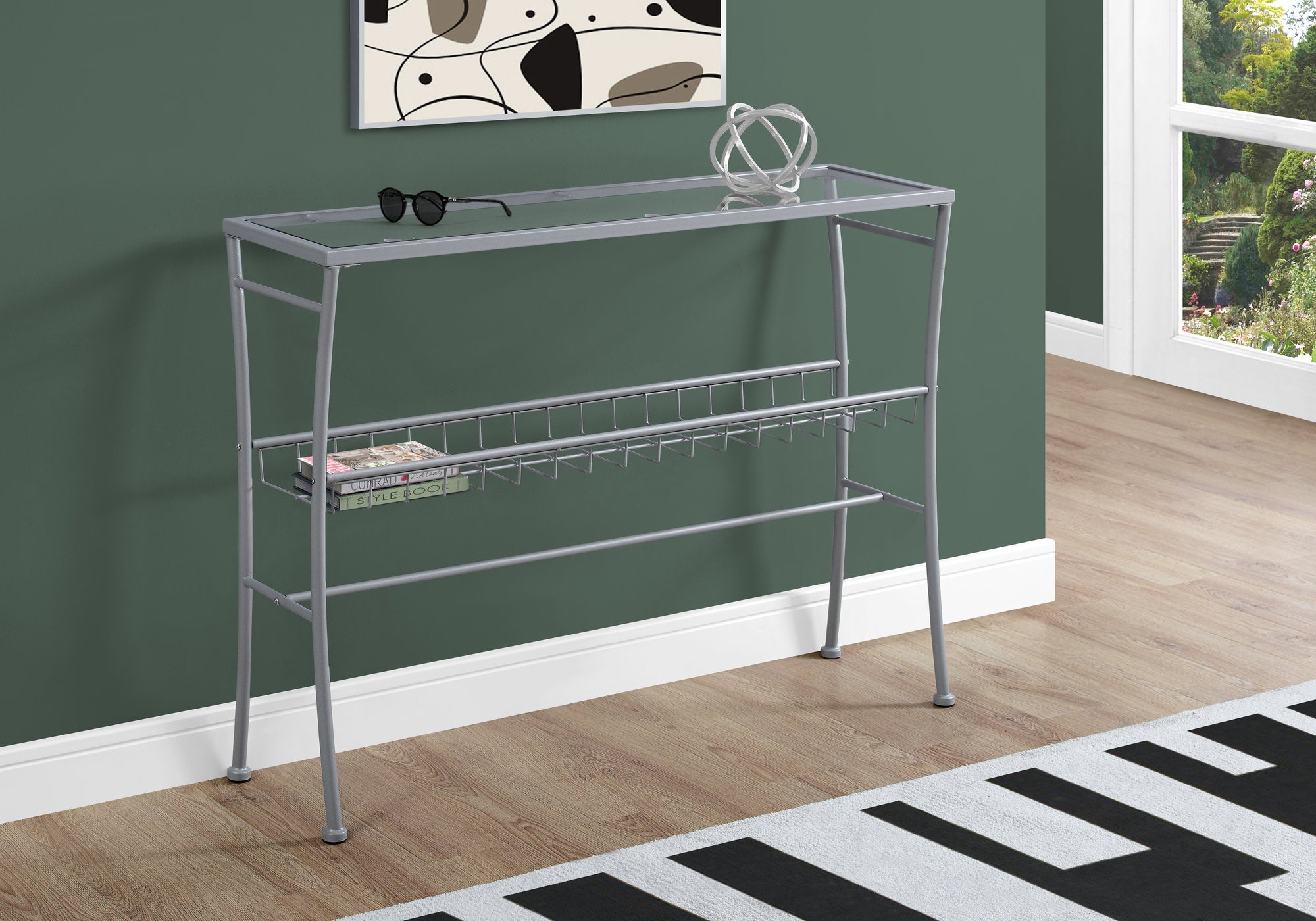 Gatria - Accent Table Console Entryway Narrow Sofa Living Room Bedroom Clear