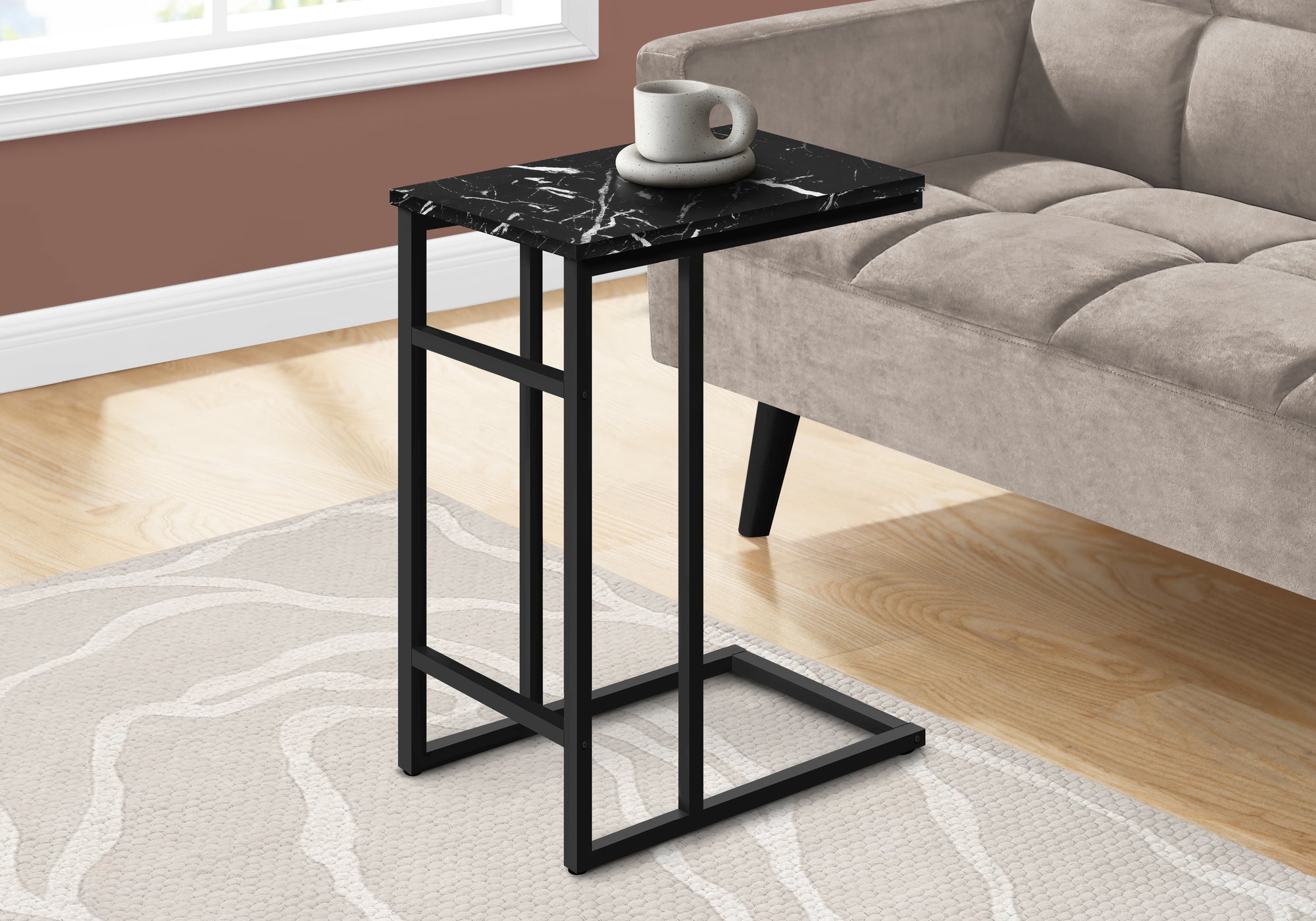 Rylee - Accent Table C-shaped End Side Snack Living Room Bedroom Black