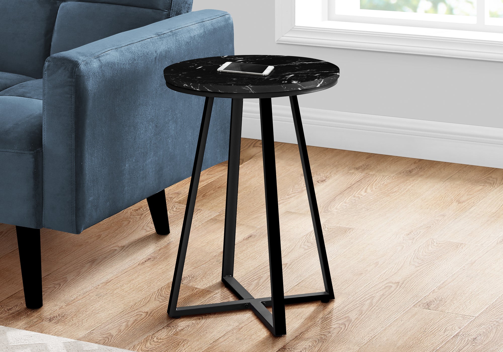 Crispus - Accent Table Side Round End Nightstand Lamp Living Room Bedroom