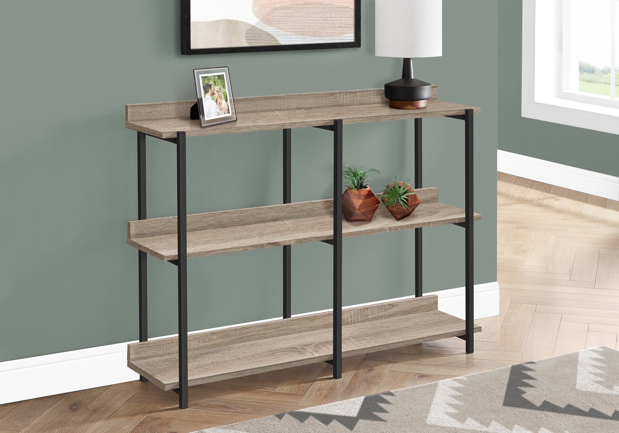 Bark - Accent Table Console Entryway Narrow Sofa Living Room Bedroom Brown