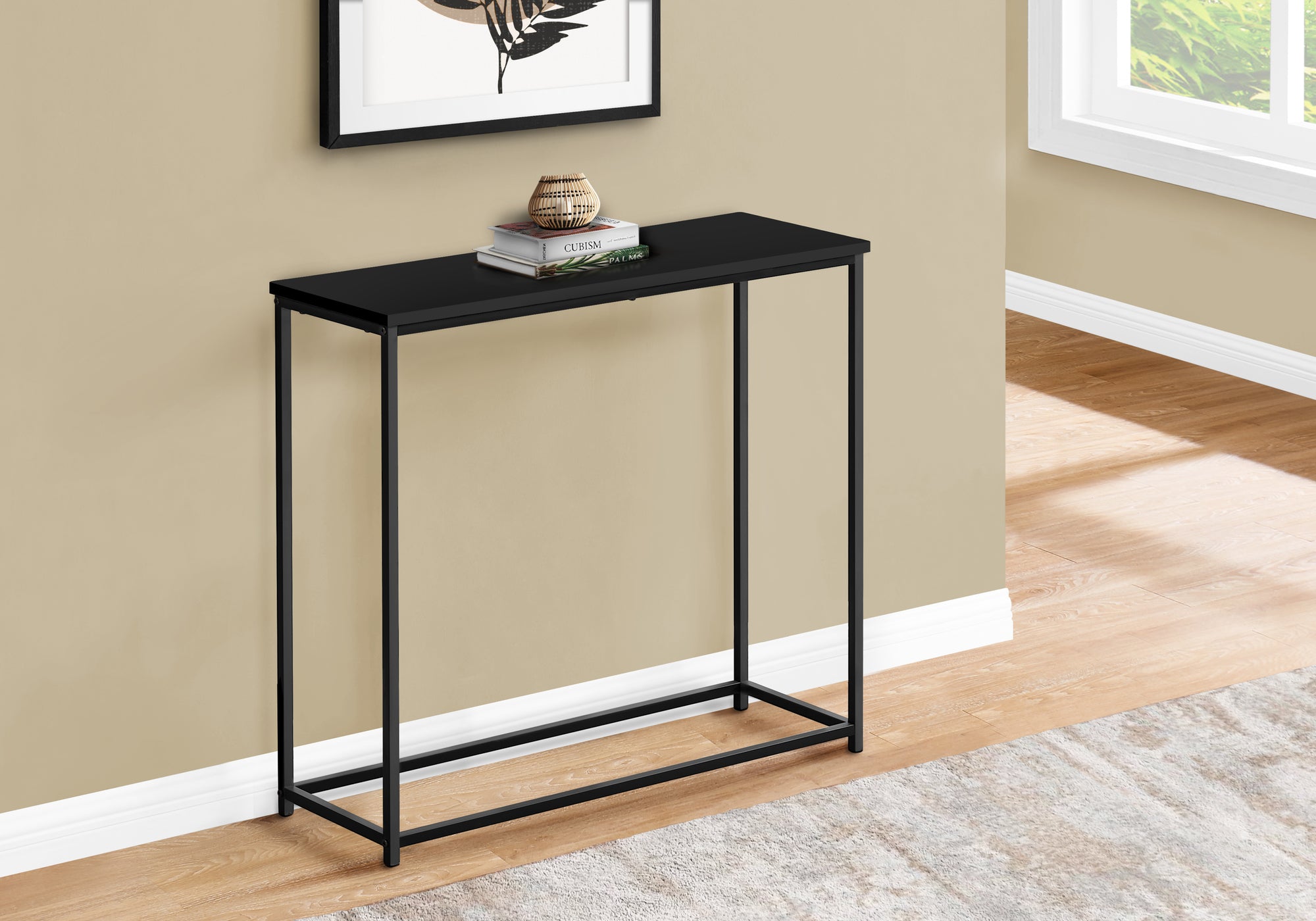 Enrique - Accent Table Console Entryway Narrow Sofa Living Room Bedroom Black
