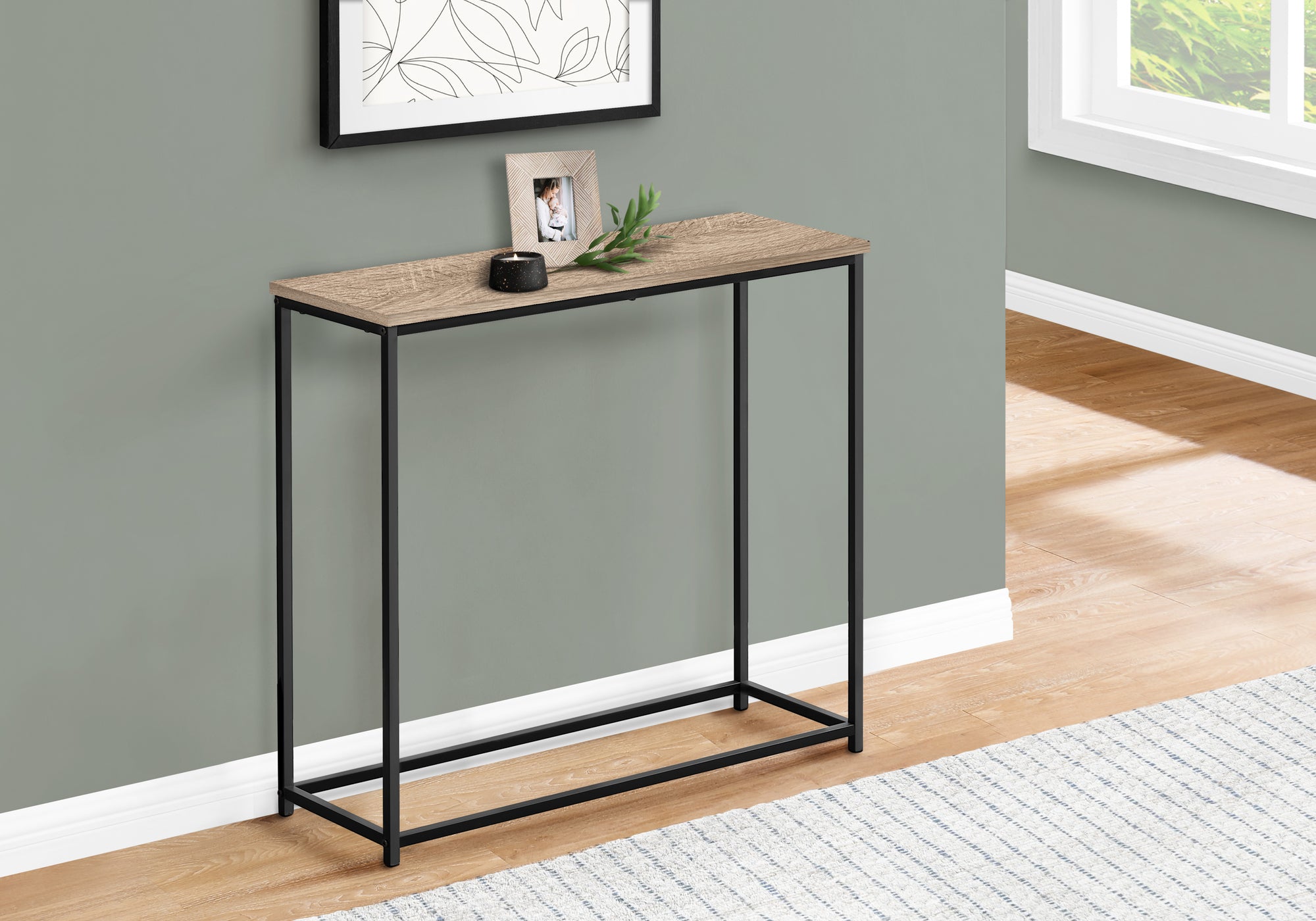 Katiely - Accent Table Console Entryway Narrow Sofa Living Room Bedroom Brown