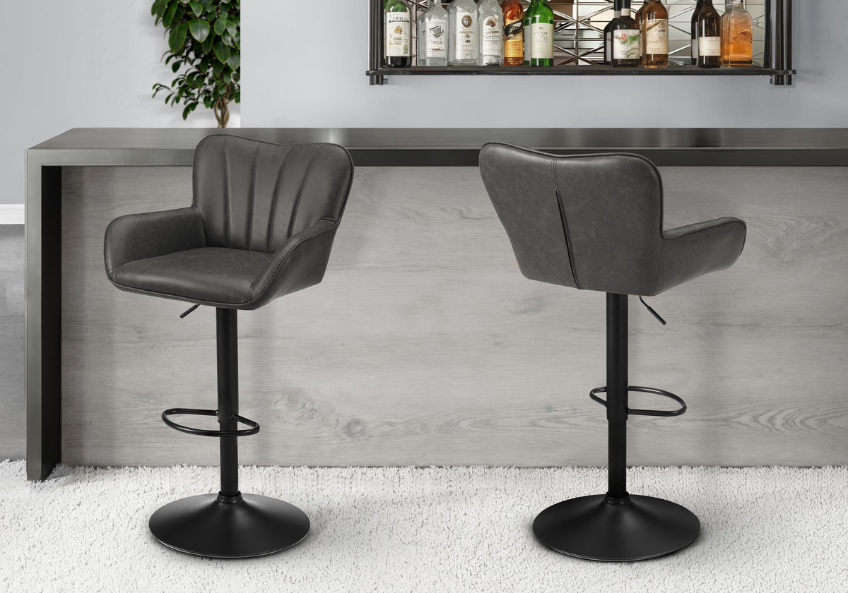 Radford - Barstool Set Of 2 Swivel Adjustable Bar Height Counter Height