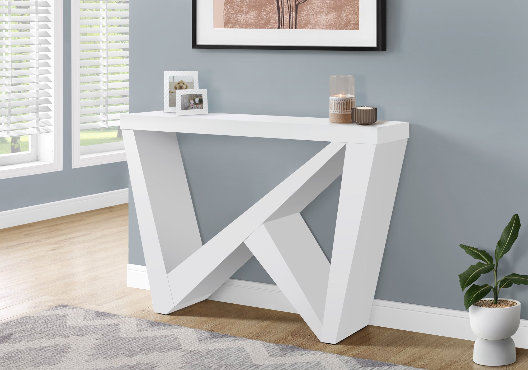 Miroslava - Accent Table Console Entryway Narrow Sofa Living Room Bedroom White