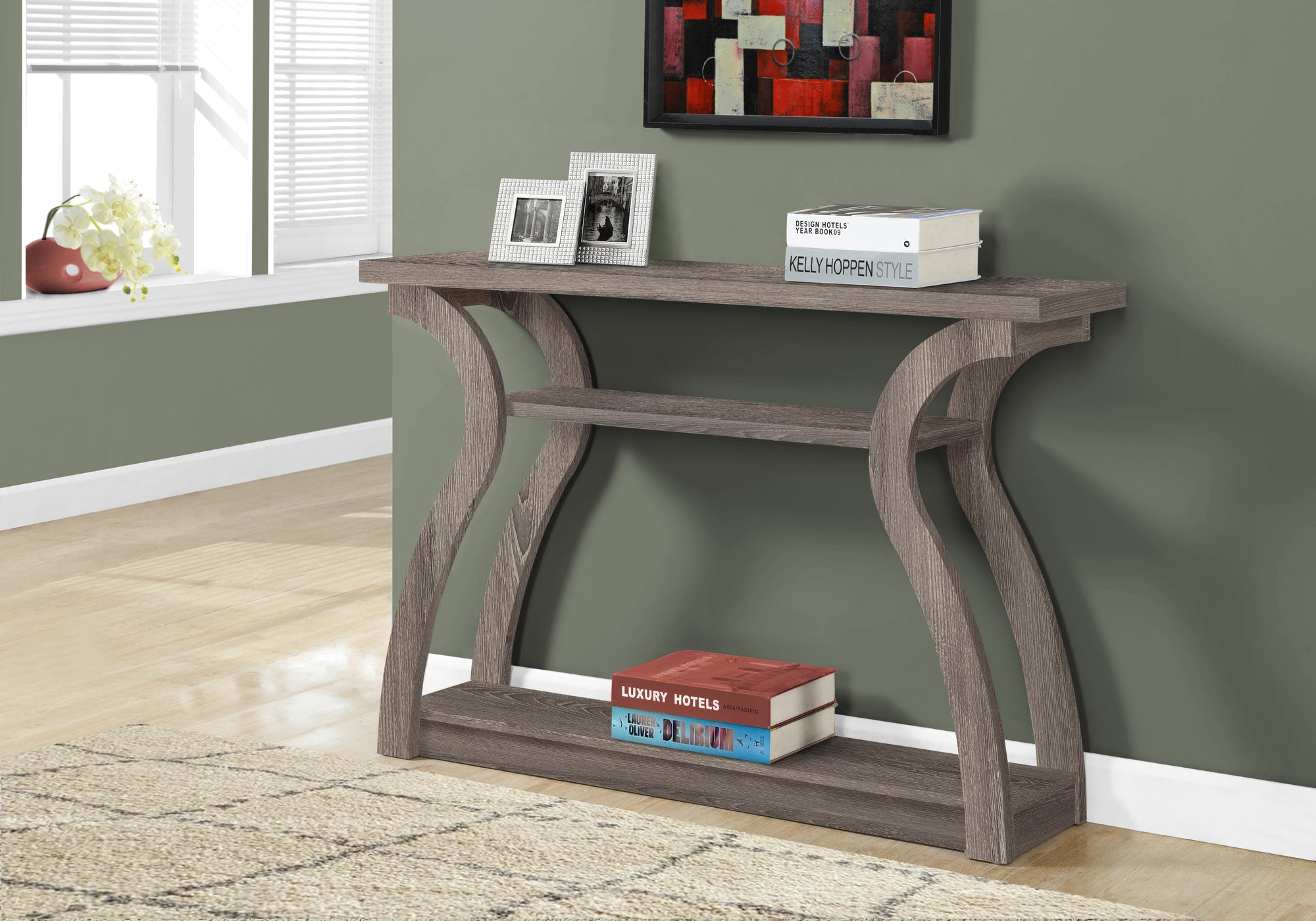 Elia - Accent Table Console Entryway Narrow Sofa Living Room Bedroom Brown