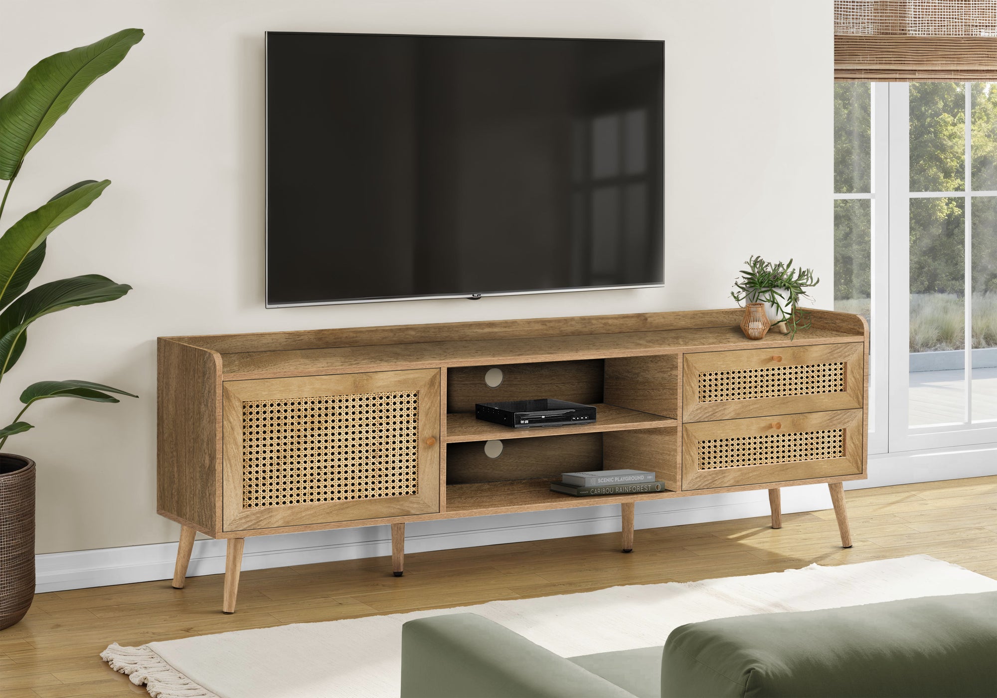 Dalini - Tv Stand 72 Inch Console Media Entertainment Center Storage Cabinet