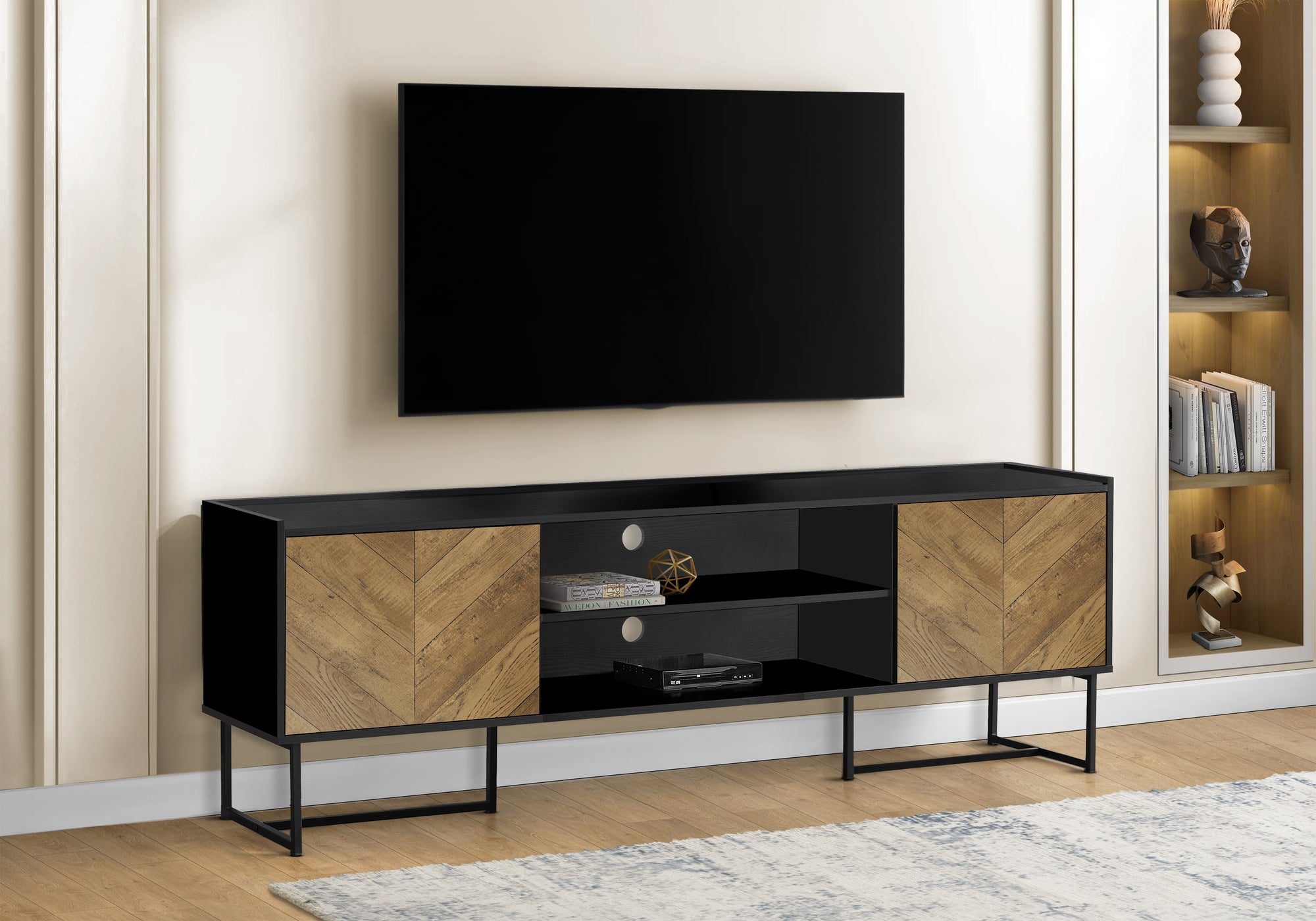 Dauphine - Tv Stand 72 Inch Console Media Entertainment Center Storage Cabinet