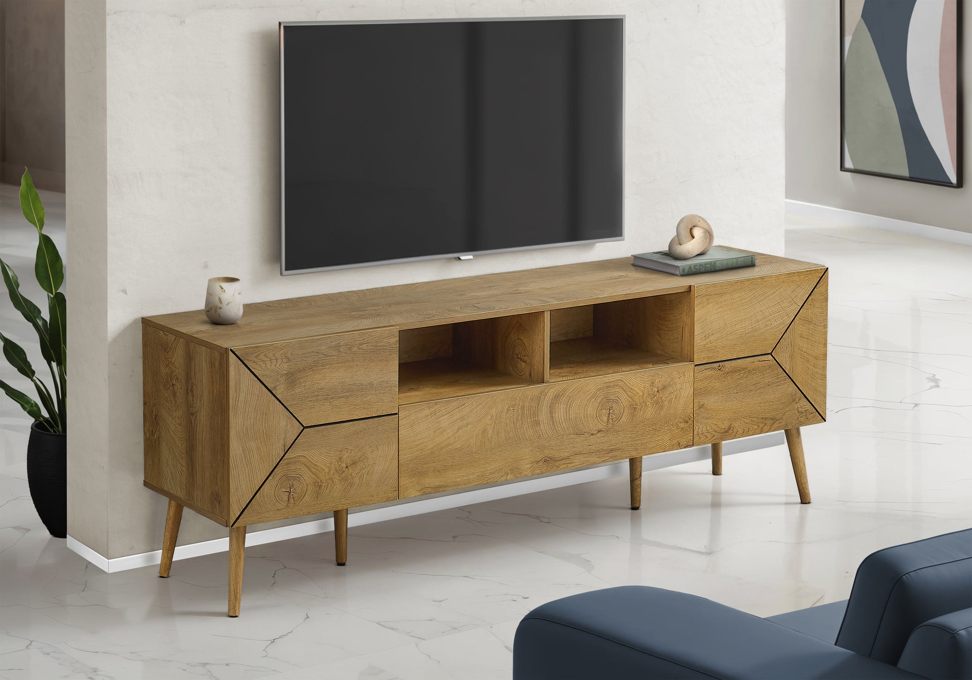 Anjou - Tv Stand 72 Inch Console Media Entertainment Center Storage Drawer