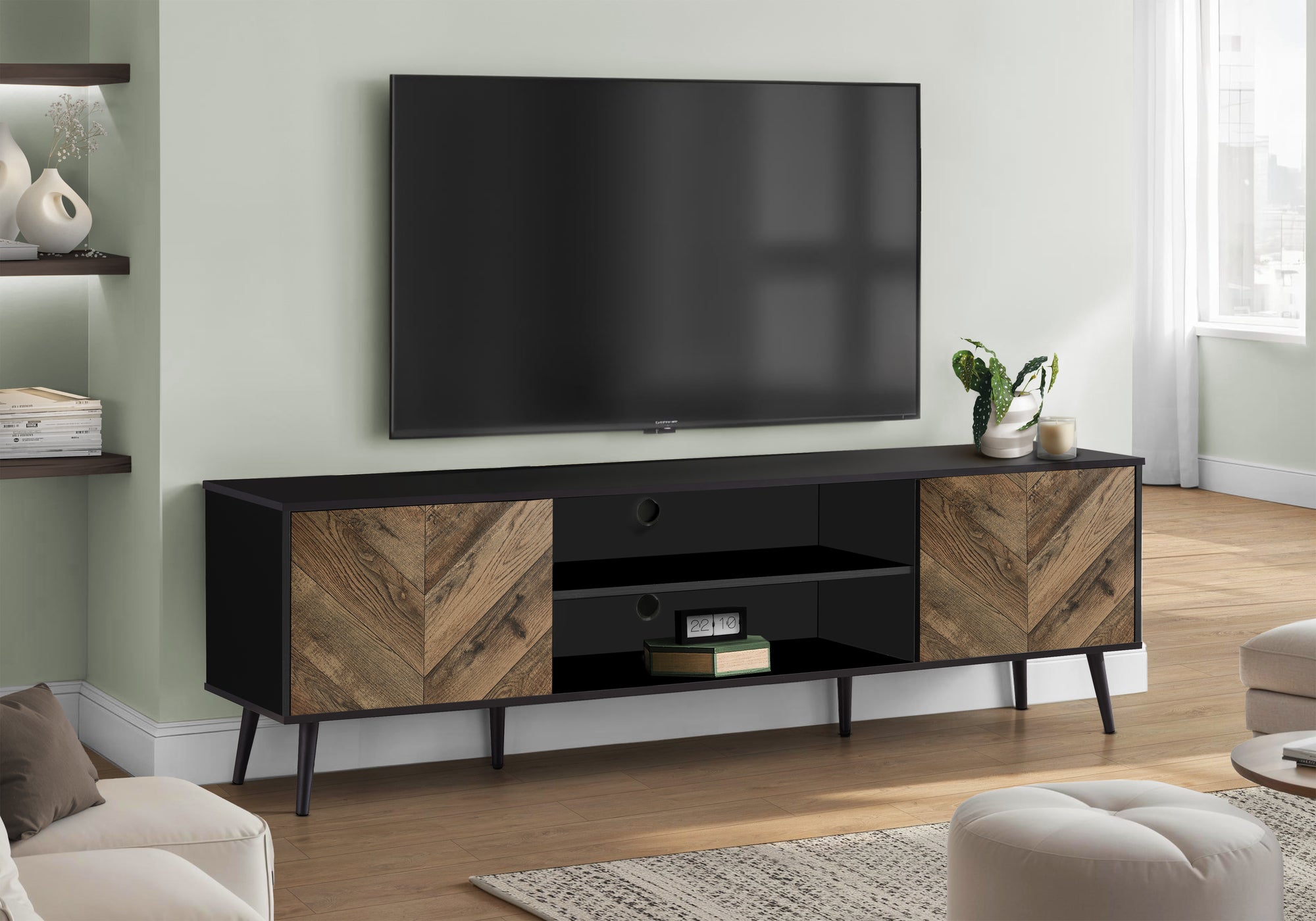 Lancashire - Tv Stand 72 Inch Console Media Entertainment Center Storage Cabinet