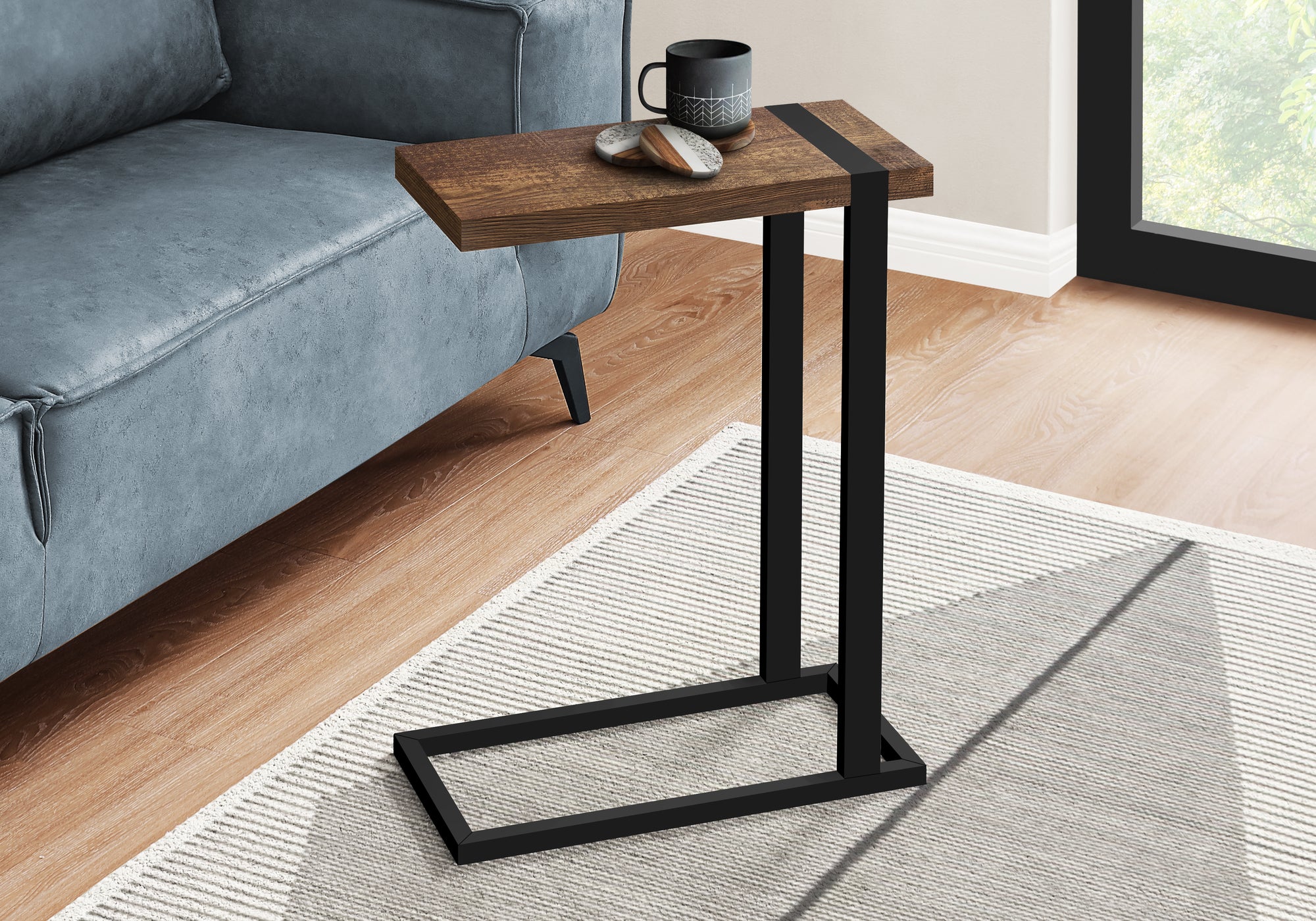 Shirley - Accent Table 25"H C-shaped End Side Snack Living Room Bedroom