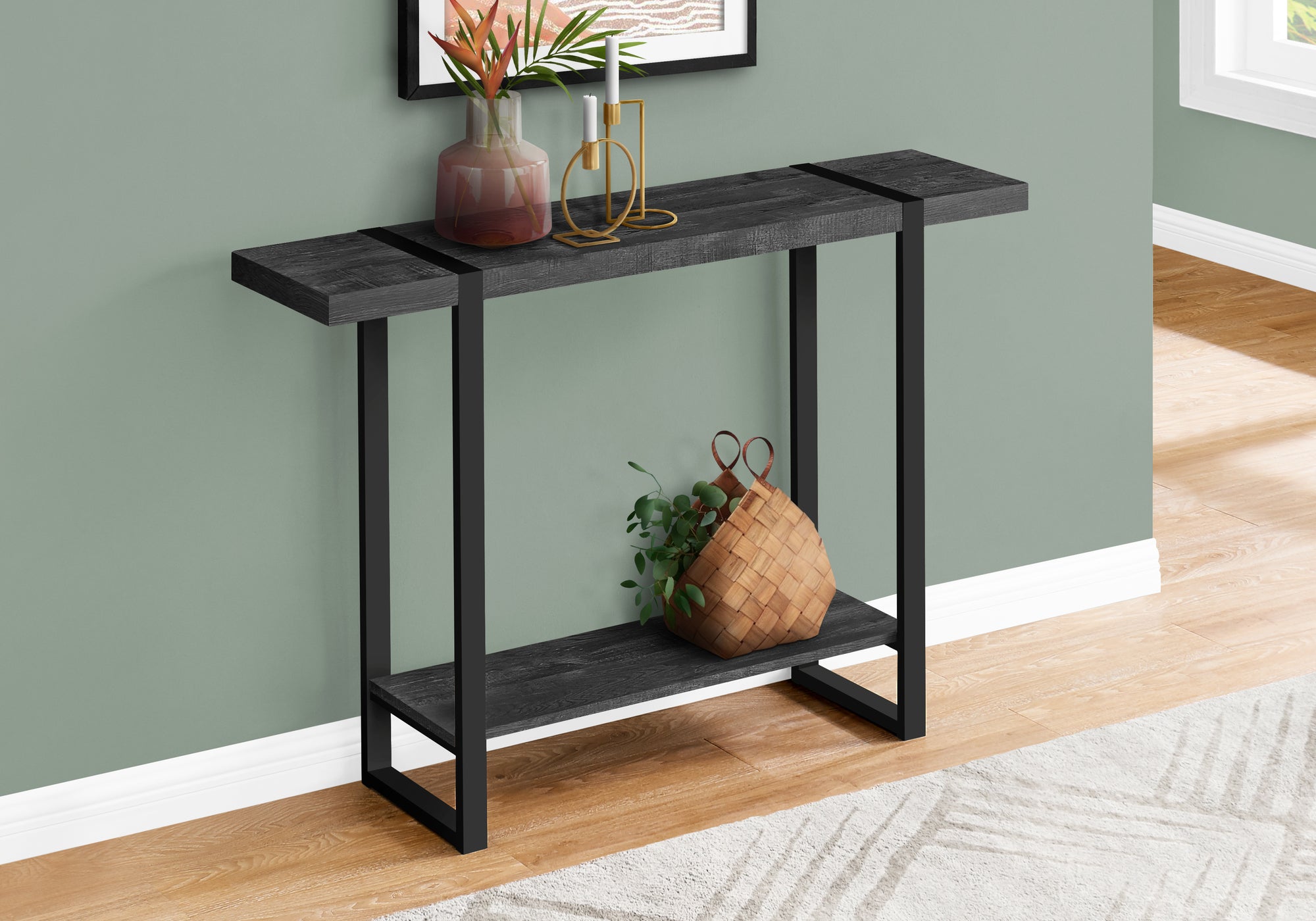 Elsa - Accent Table Console Entryway Narrow Sofa Living Room Bedroom Black