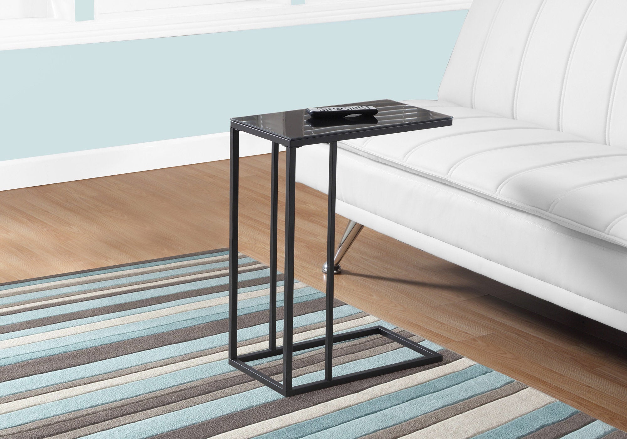 Rochadh - Accent Table C-shaped End Side Snack Living Room Bedroom Black