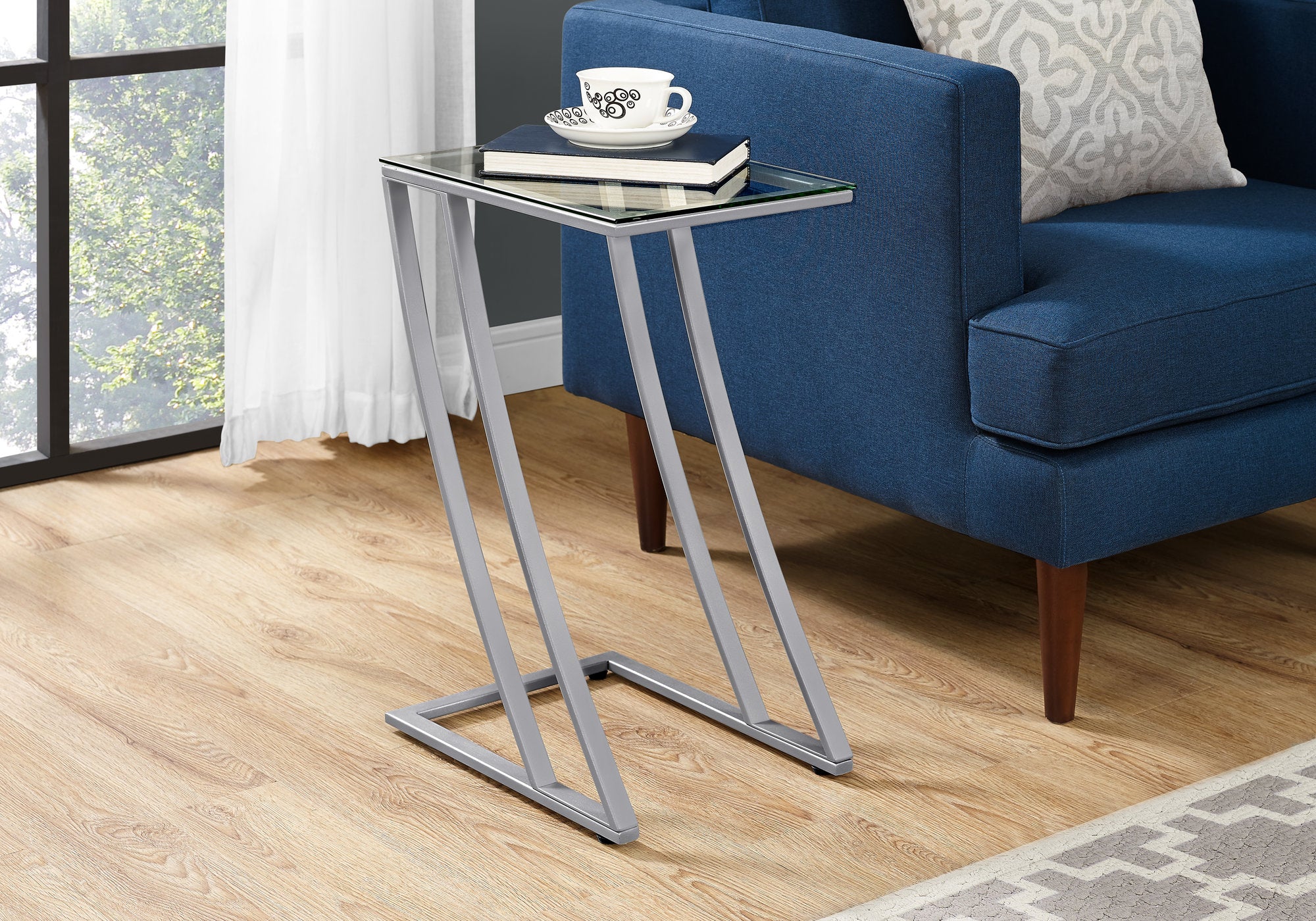 Ellingham - Accent Table C-shaped End Side Snack Living Room Bedroom Tempered