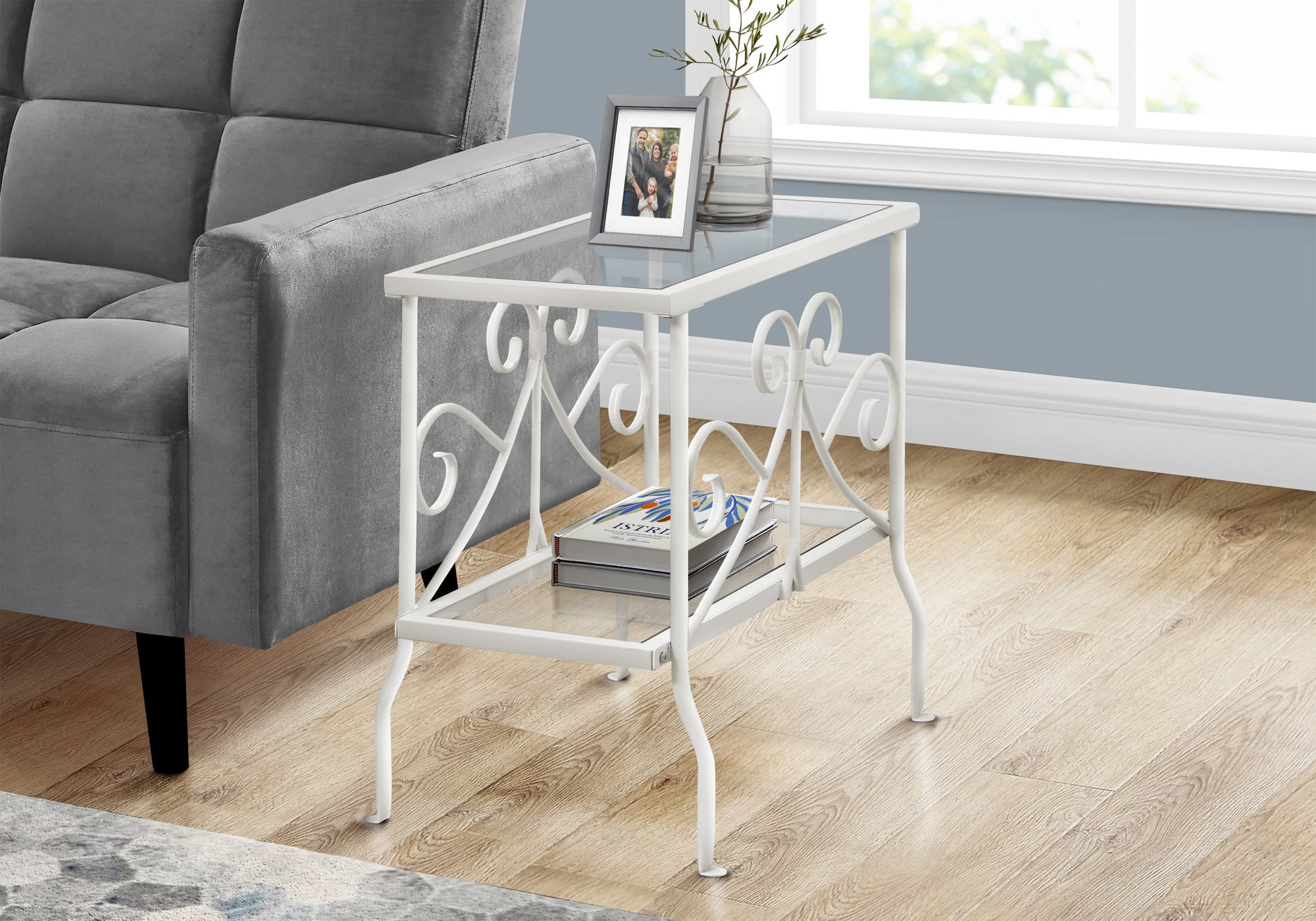 Ginaro - Accent Table Side End Nightstand Lamp Living Room Bedroom Clear