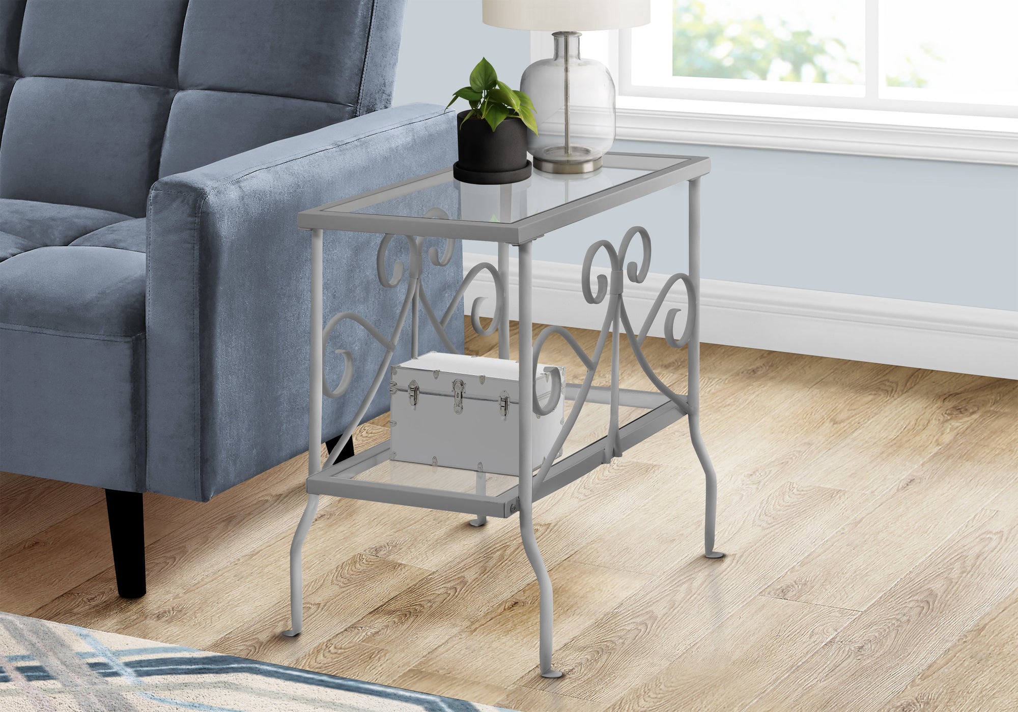 Davina - Accent Table Side End Nightstand Lamp Living Room Bedroom Clear
