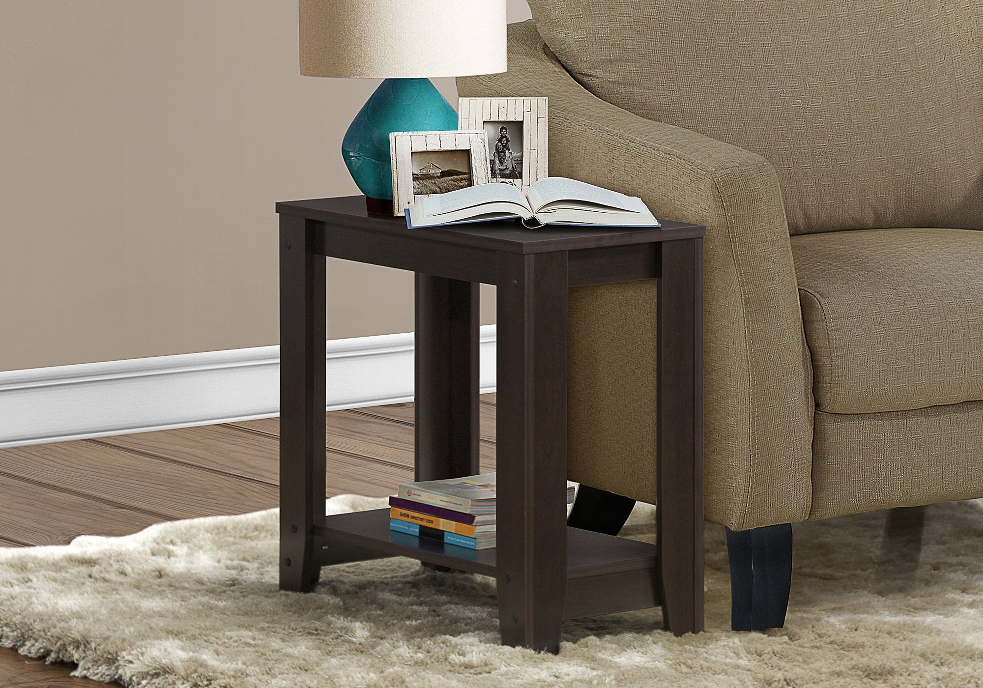 Latina - Accent Table Side End Nightstand Lamp Living Room Bedroom Brown