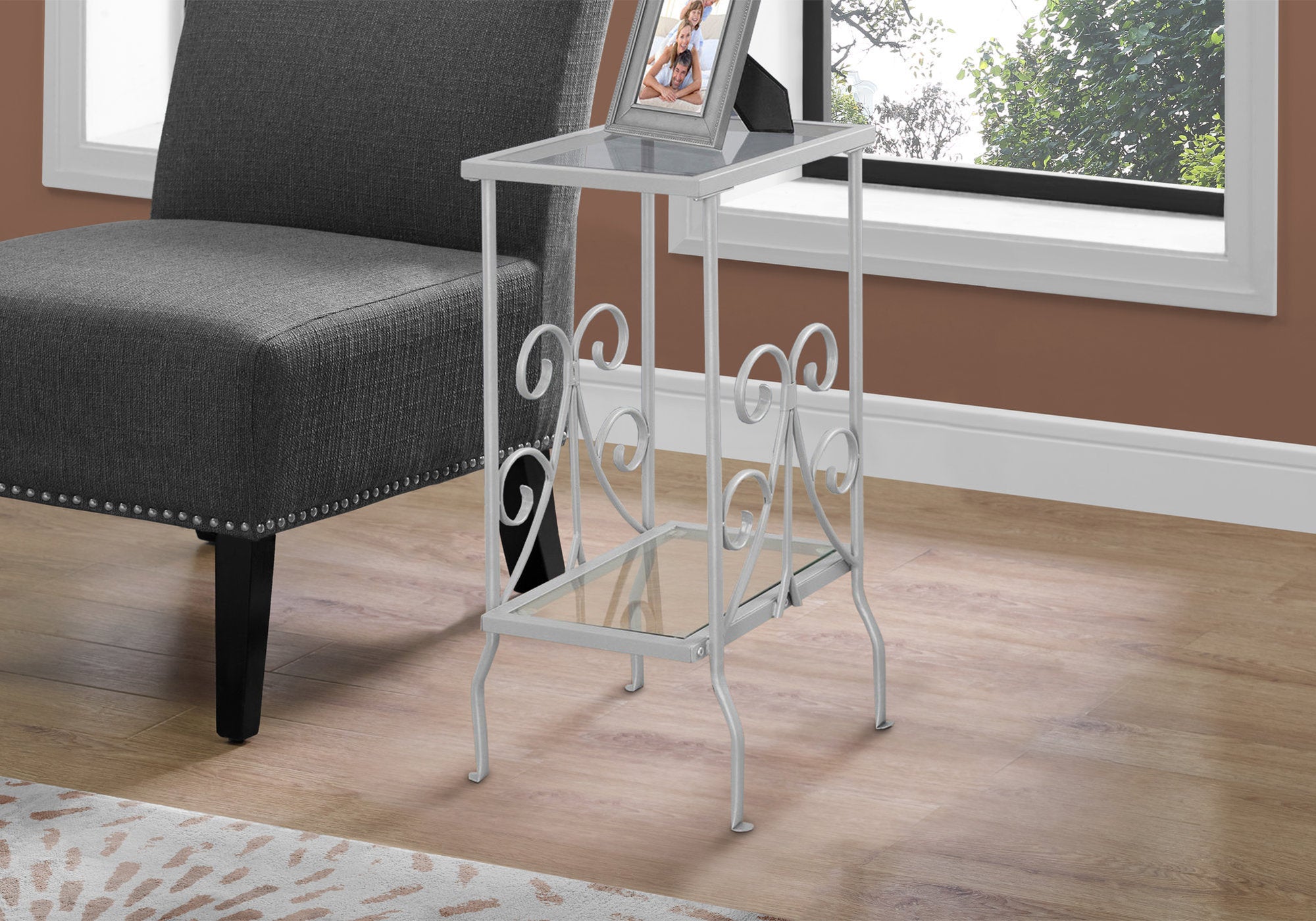 Geneva - Accent Table Side End Nightstand Lamp Living Room Bedroom Tempered