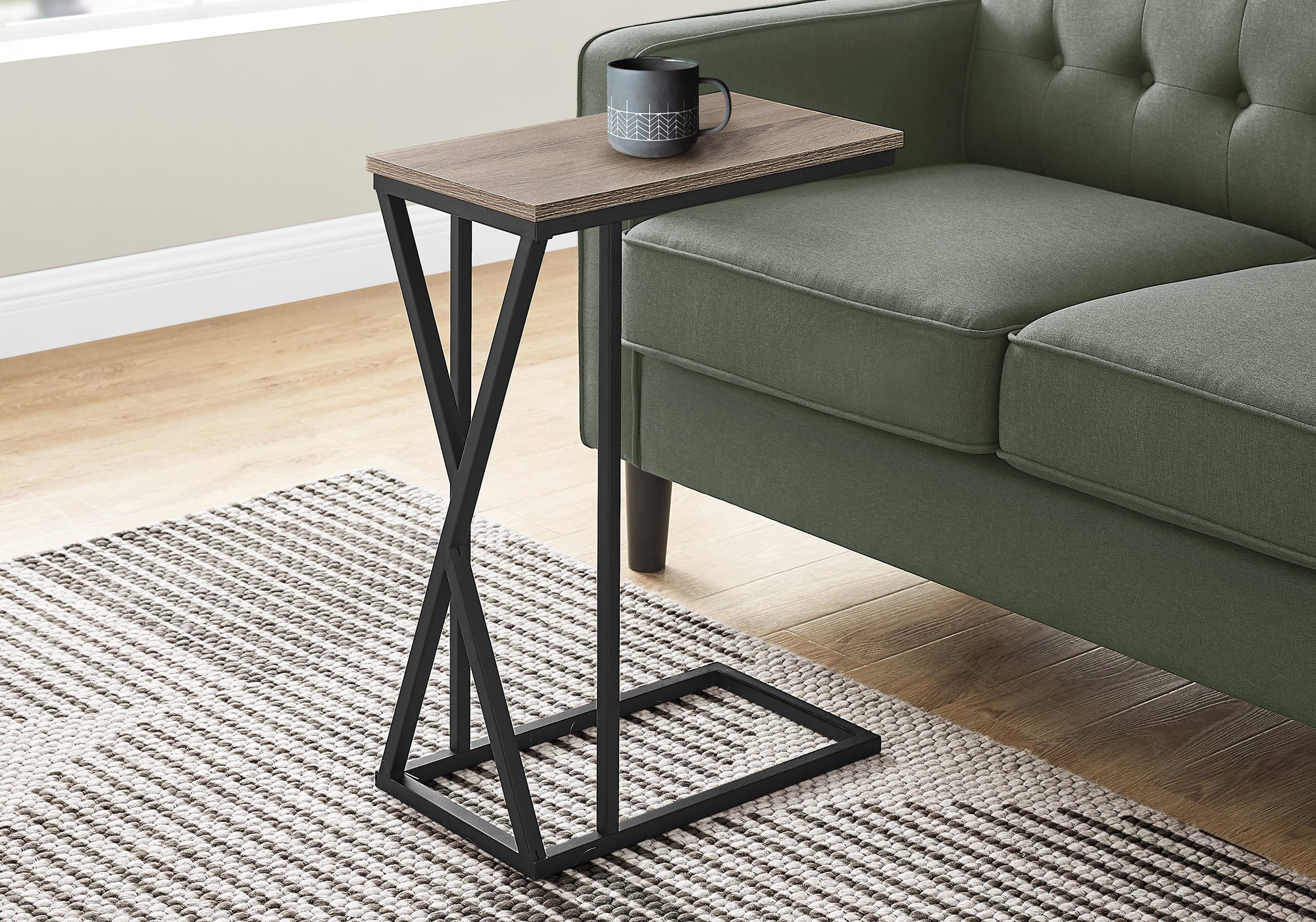 Melody - Accent Table C-shaped End Side Snack Living Room Bedroom Brown