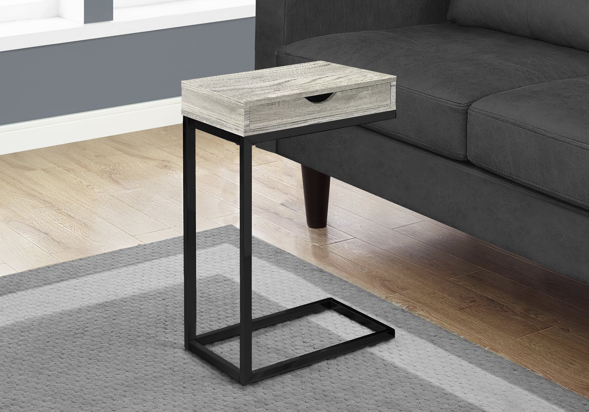 Swanson - Accent Table C-shaped End Side Snack Storage Drawer Living Room