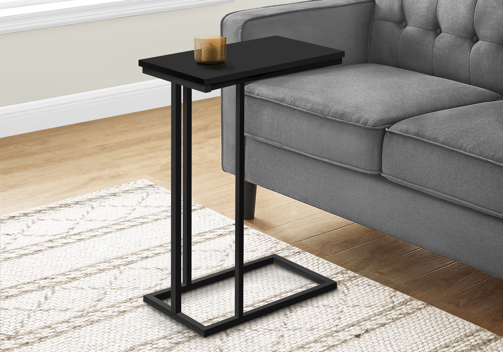 Penny - Accent Table C-shaped End Side Snack Living Room Bedroom Black