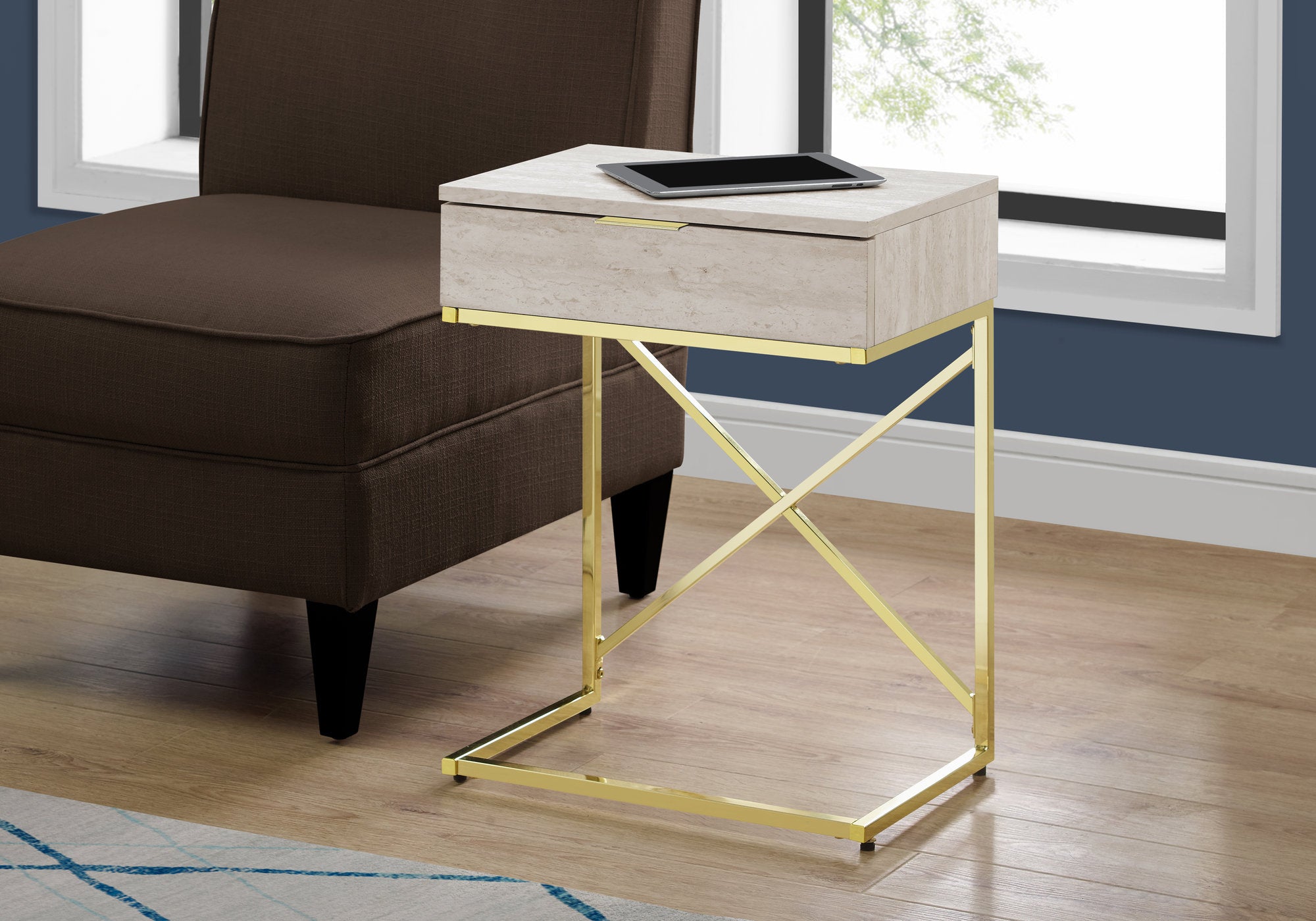 Valencia - Accent Table Side End Nightstand Lamp Storage Drawer Living Room