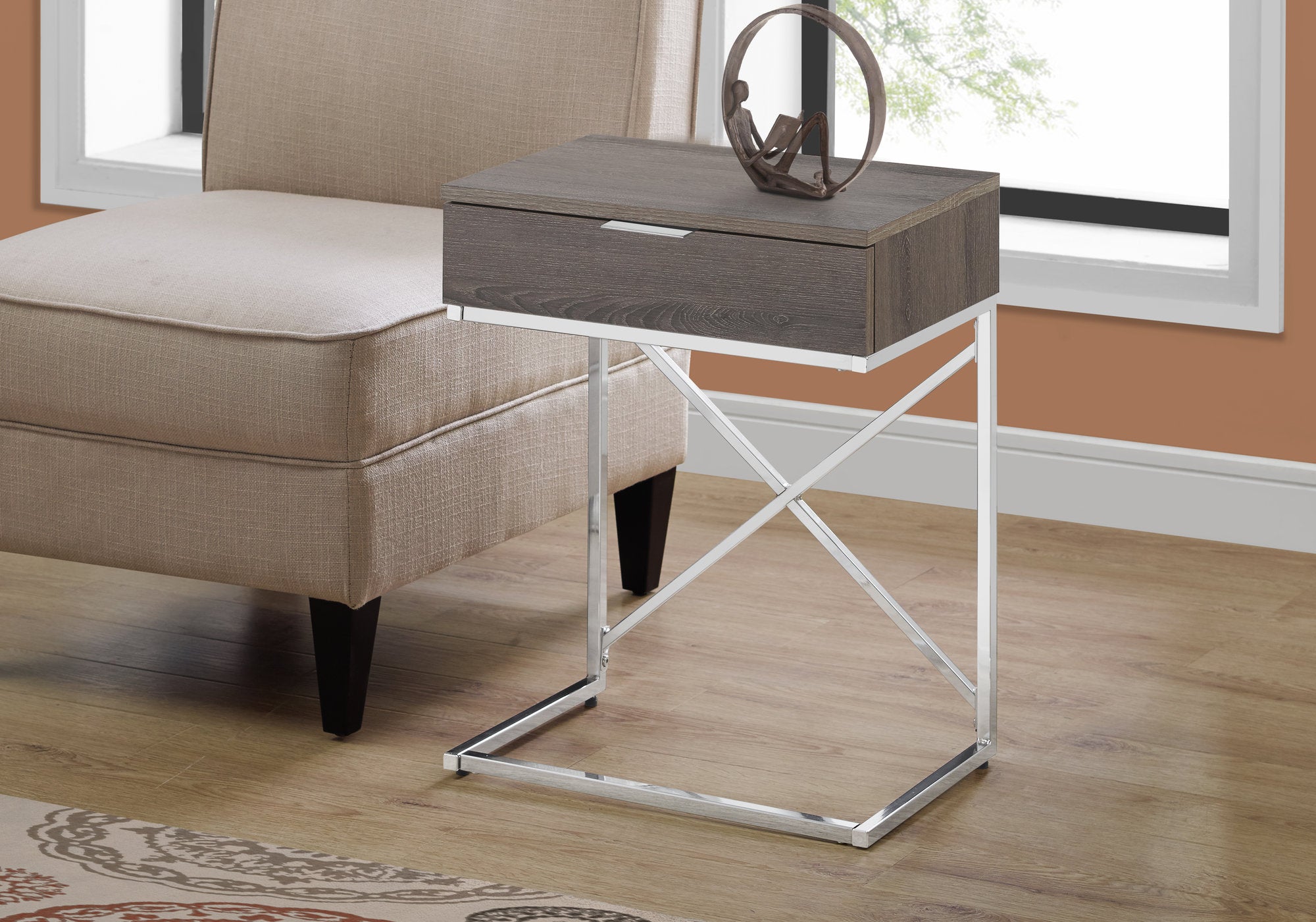 Perry - Accent Table Side End Nightstand Lamp Storage Drawer Living Room