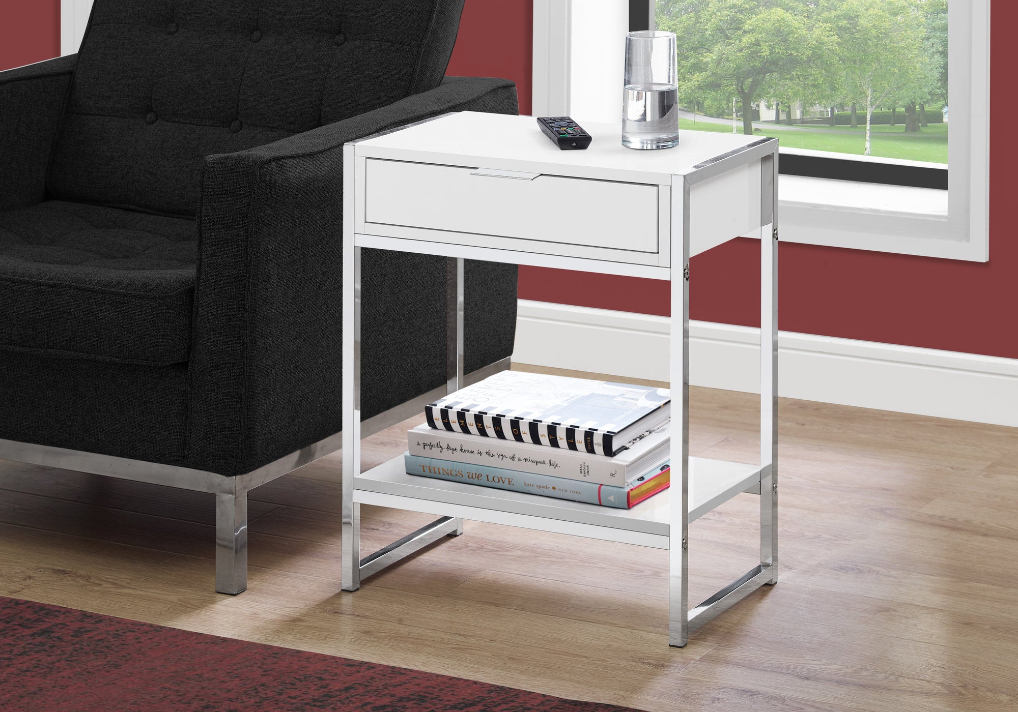Sylvia - Accent Table Side End Nightstand Lamp Storage Drawer Living Room