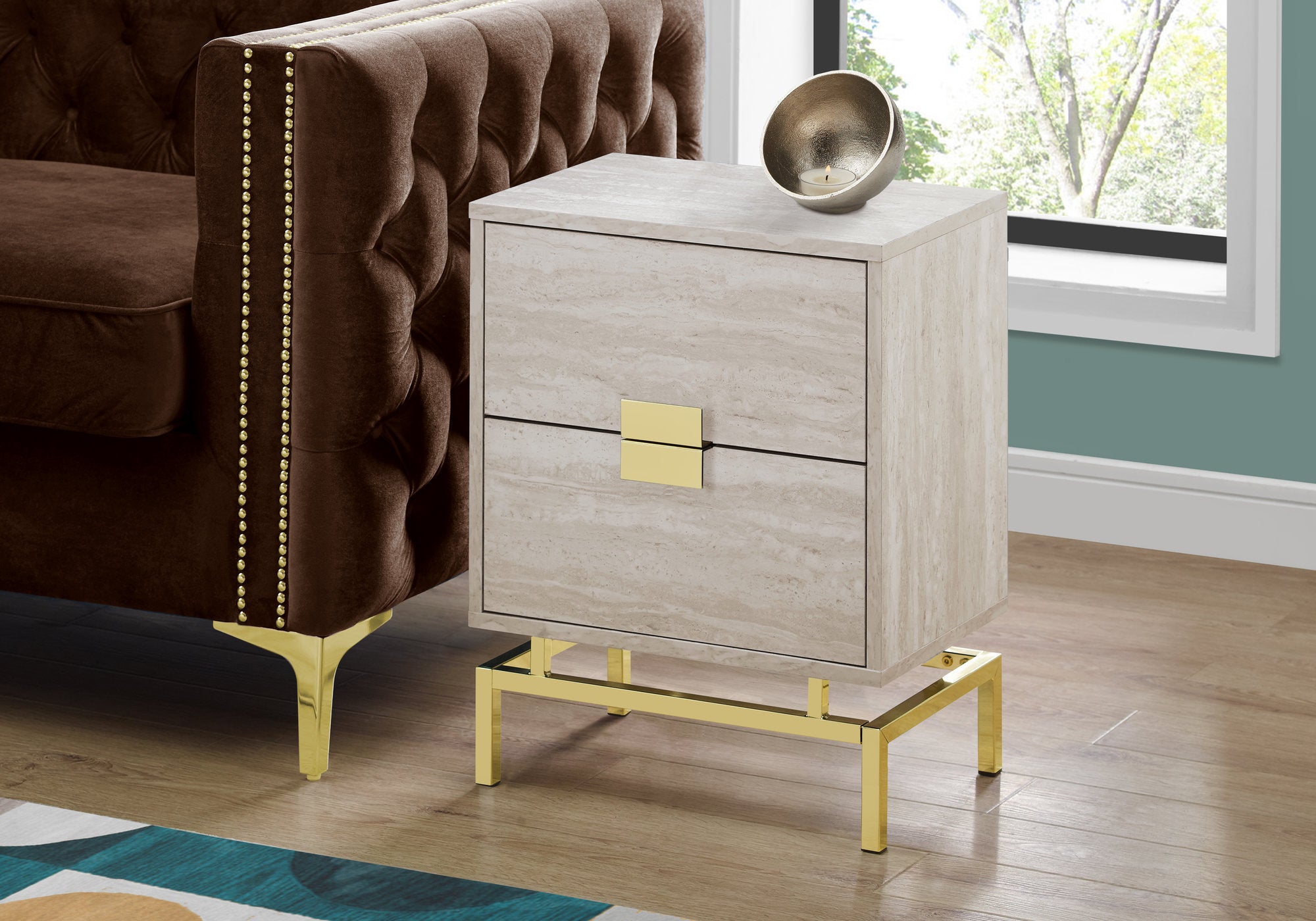 Hayward - Accent Table Side End Nightstand Lamp Storage Drawer Living Room