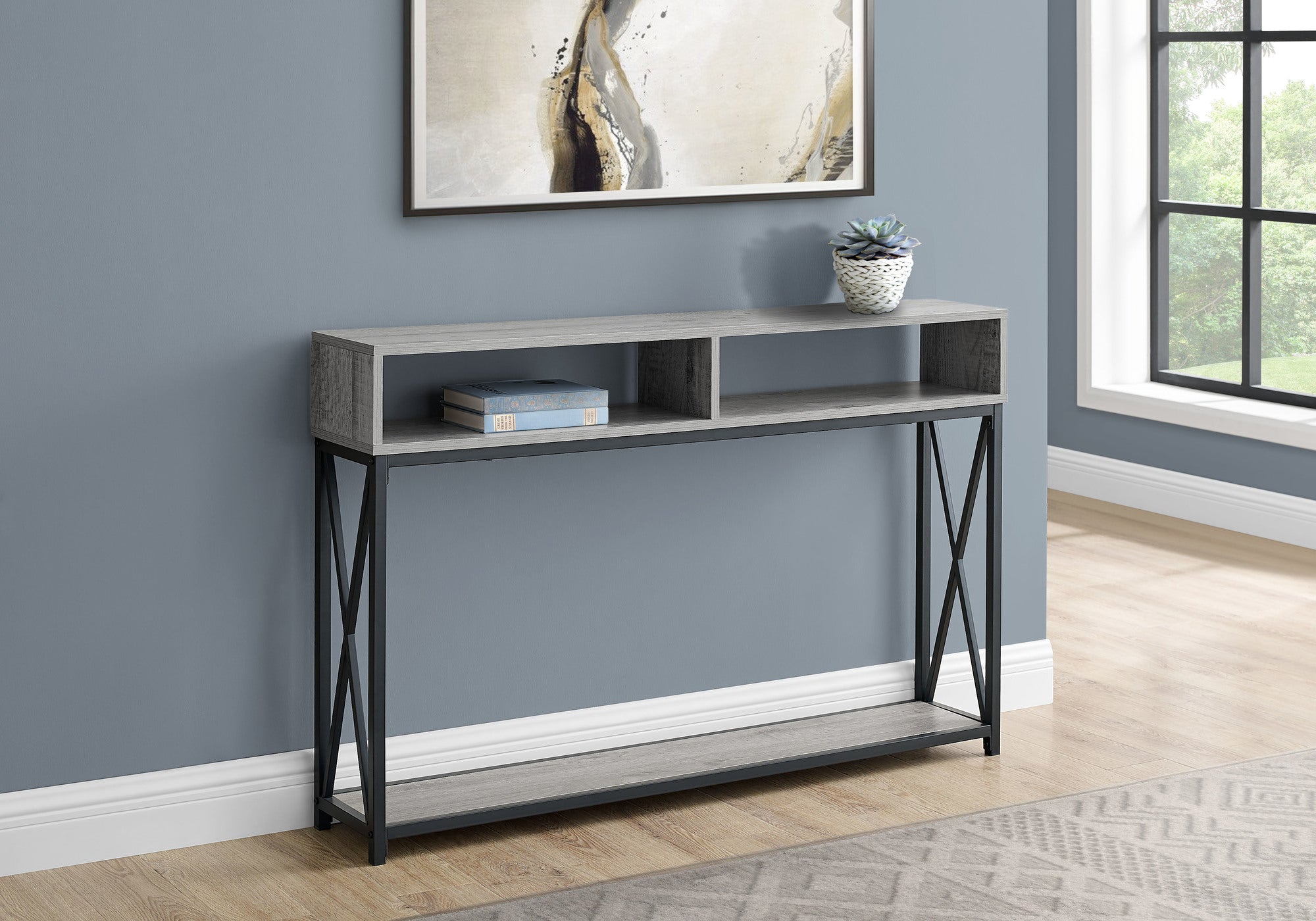 Noemie - Accent Table Console Entryway Narrow Sofa Living Room Bedroom Grey
