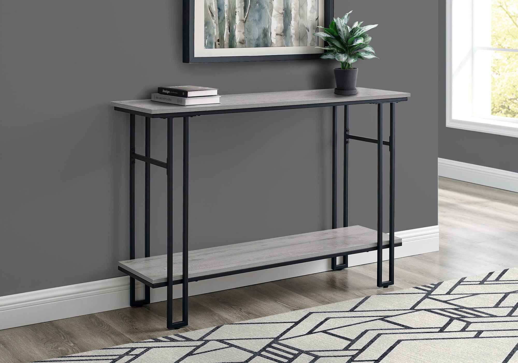 Honore - Accent Table Console Entryway Narrow Sofa Living Room Bedroom Grey