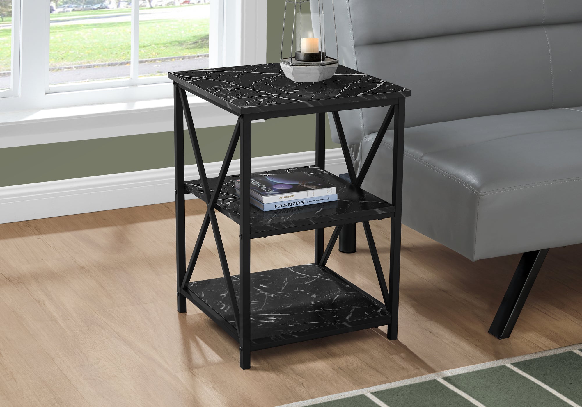 Melodie - Accent Table Side End Nightstand Lamp Living Room Bedroom Black