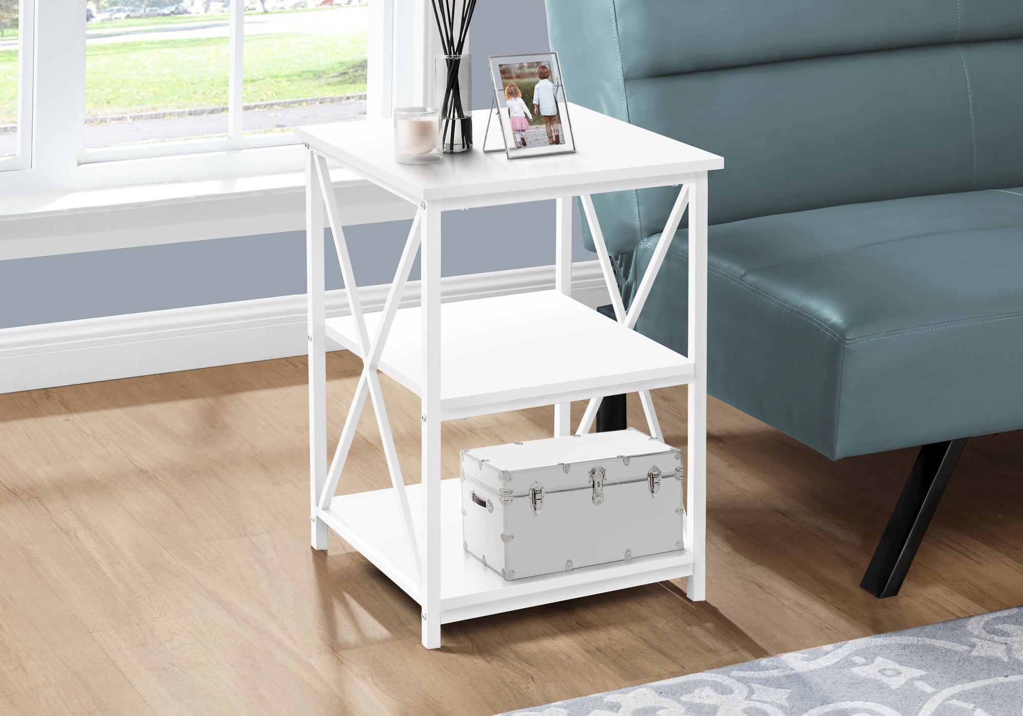 Tannis - Accent Table Side End Nightstand Lamp Living Room Bedroom White