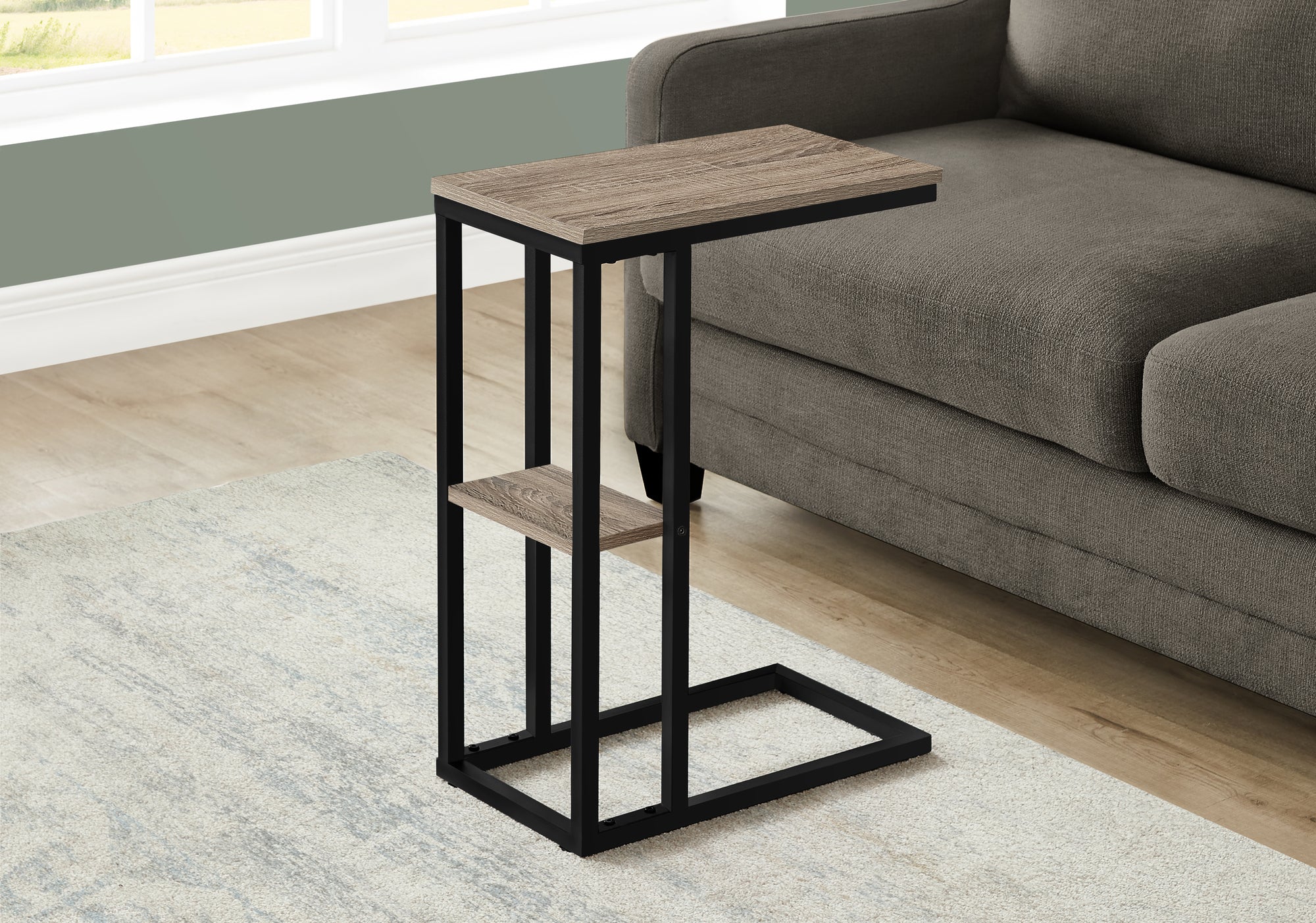 Tamsin - Accent Table C-shaped End Side Snack Living Room Bedroom Brown