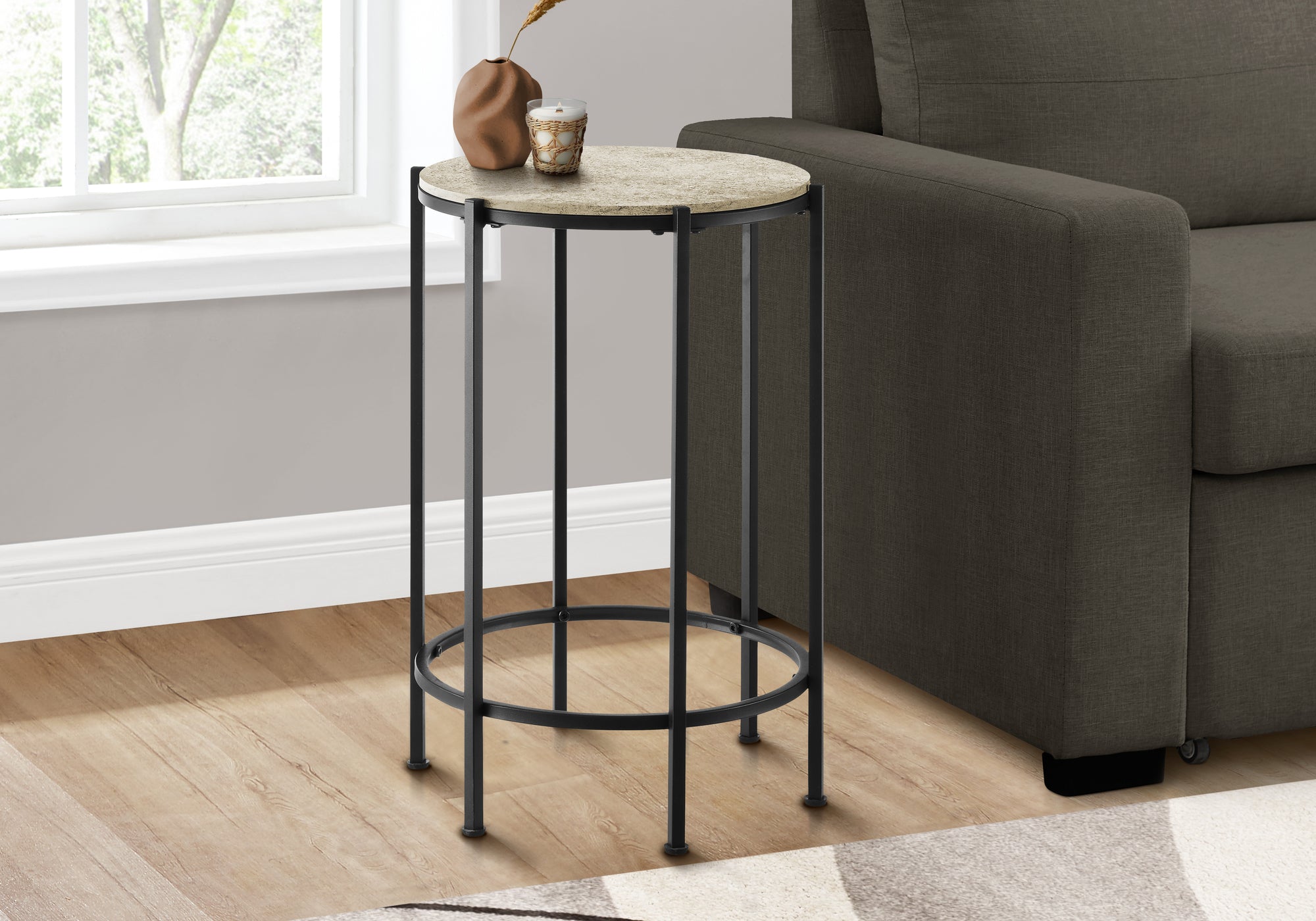Larsen - Accent Table End Round Side Table Small Lamp Living Room