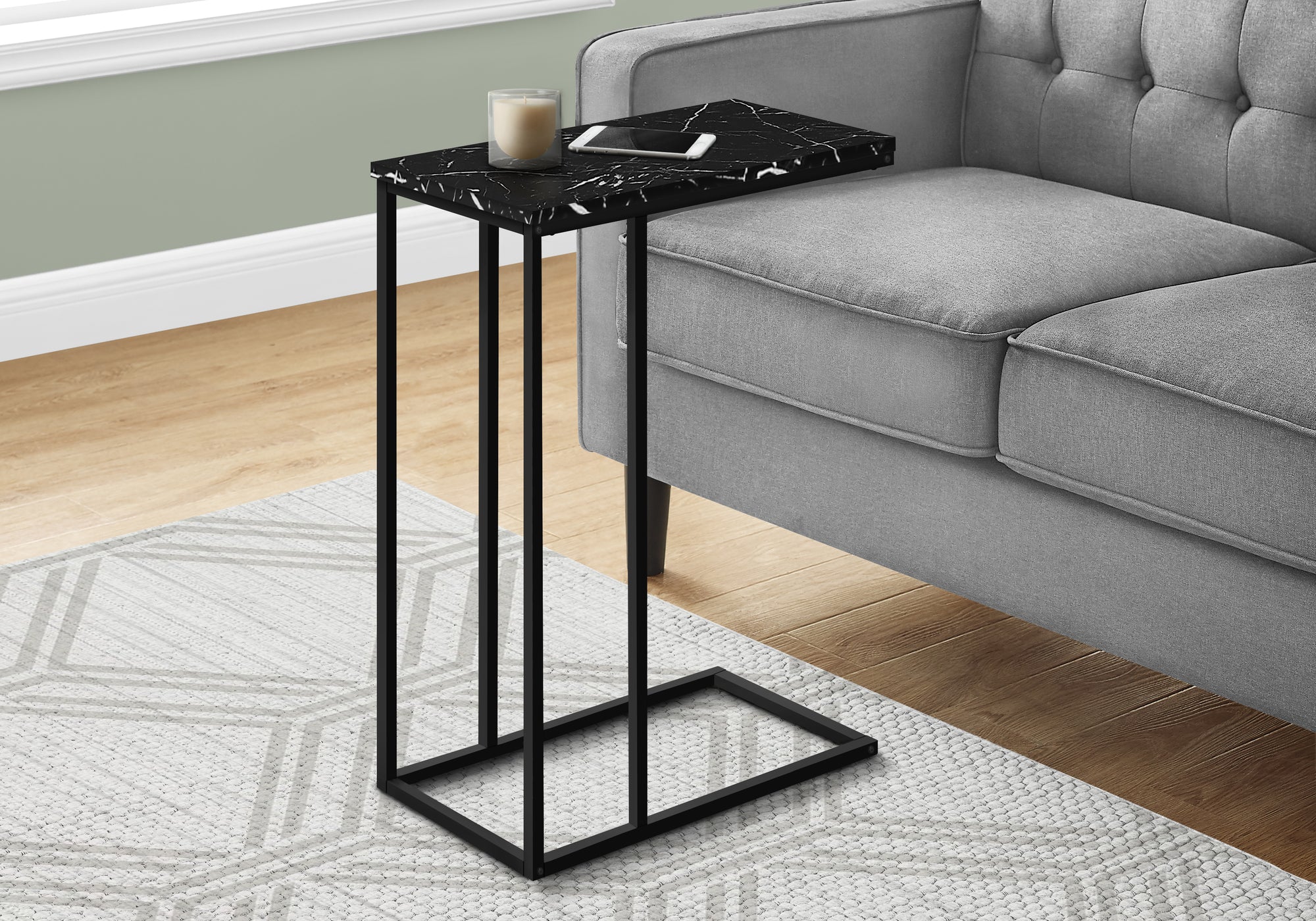 Lafoy - Accent Table C-shaped End Side Snack Living Room Bedroom Black