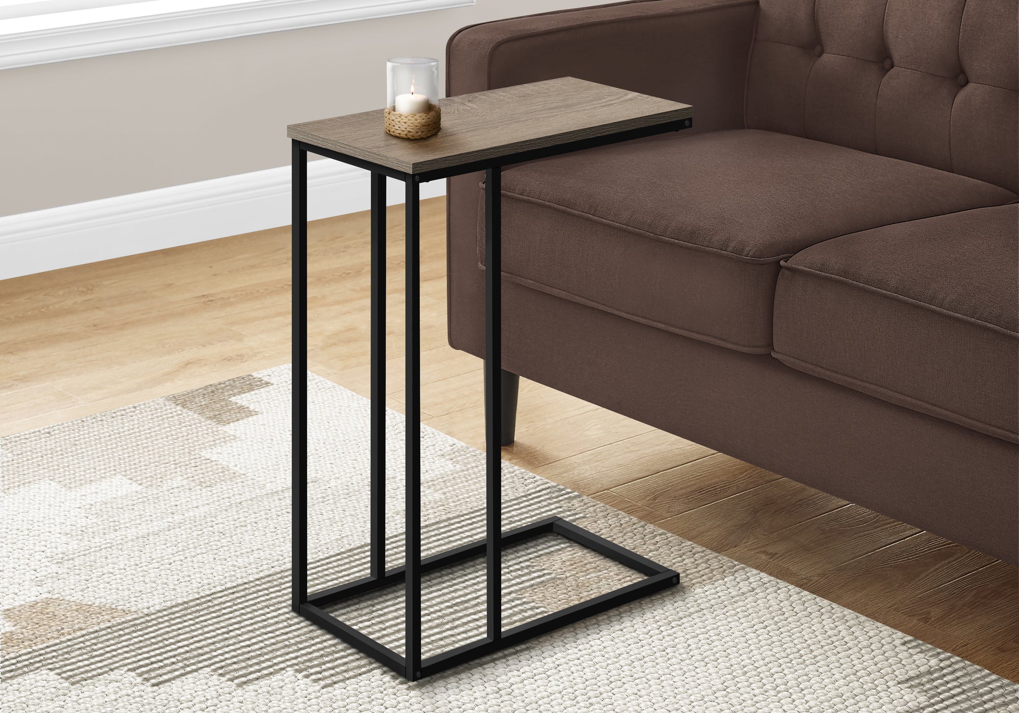 Avara - Accent Table C-shaped End Side Snack Living Room Bedroom Brown