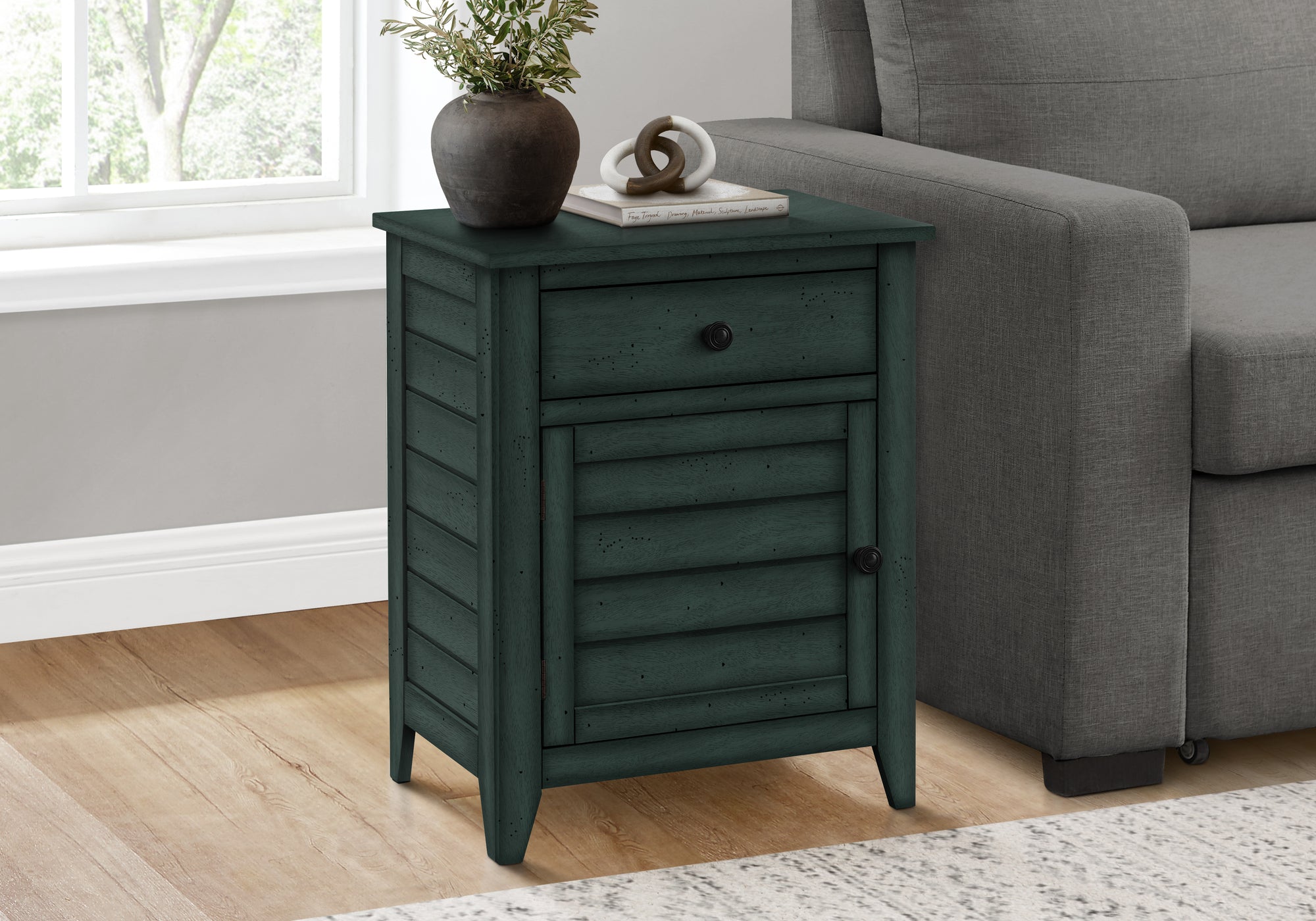 Clemence - Accent Table Nightstand Storage Drawer End Side Table Bedroom Lamp