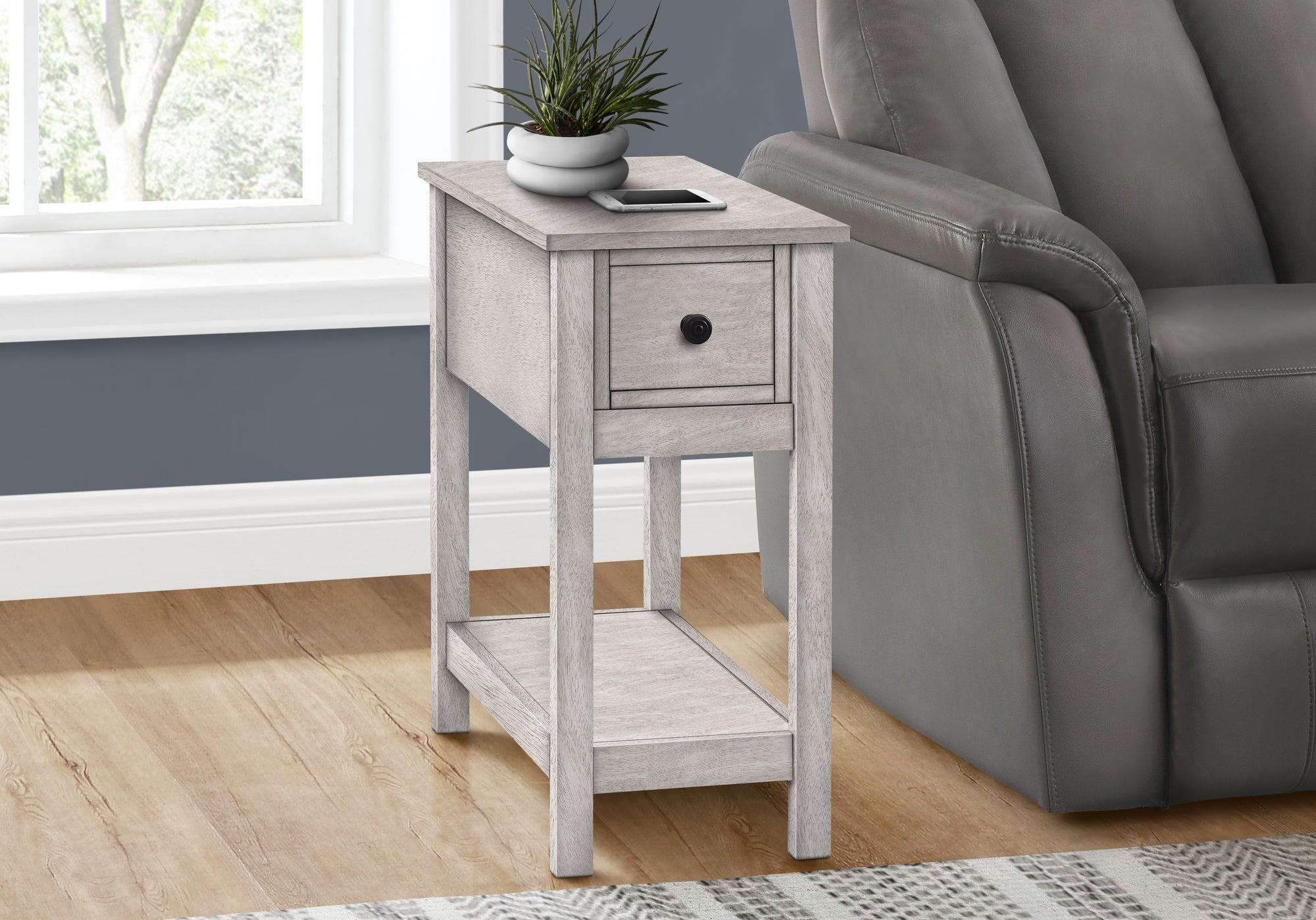 Cronin - Accent Table End Side Table 2 Tier Narrow Bedroom Lamp